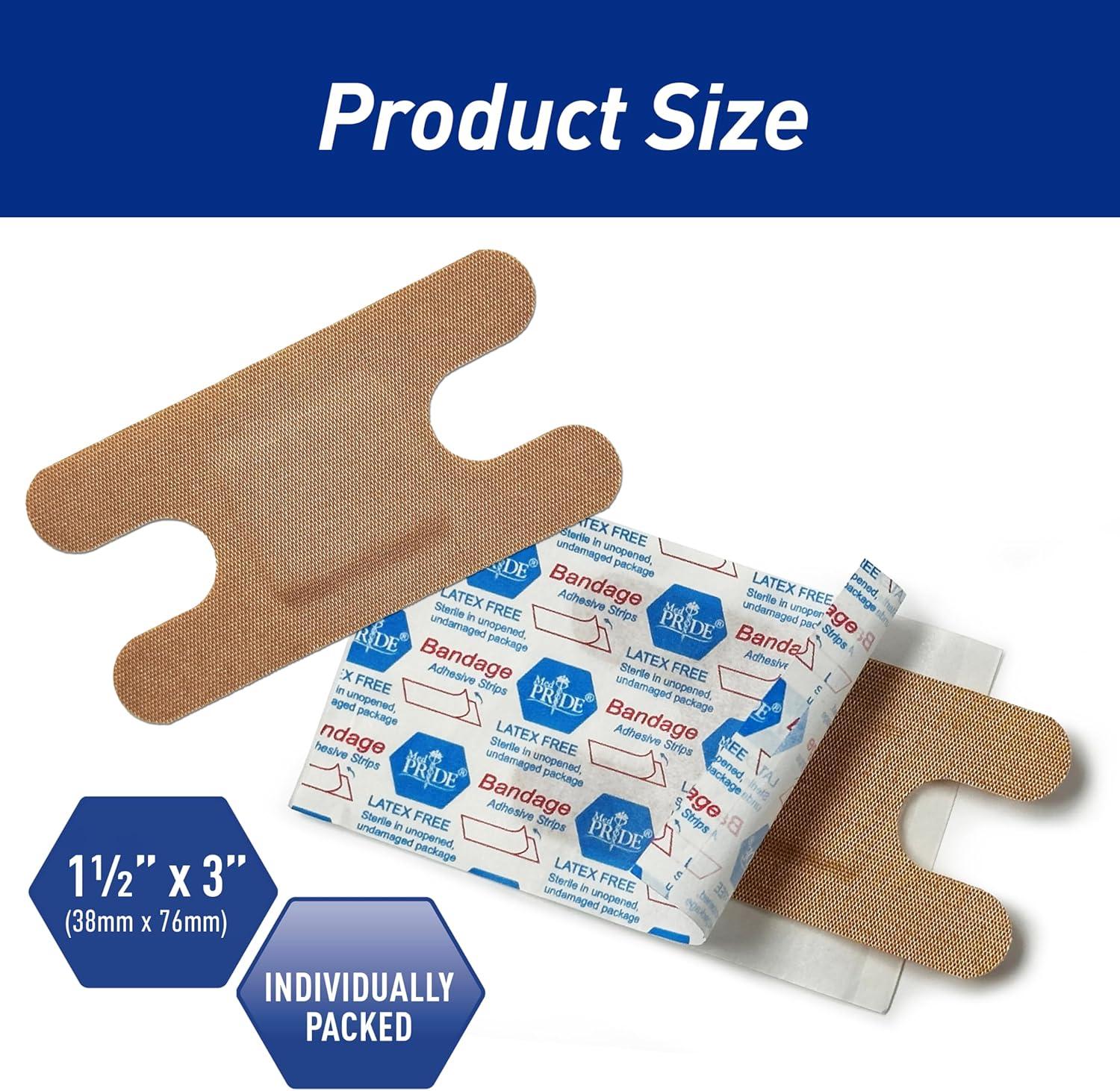 imageMED PRIDE 100 Sterile Fabric Fingertip Finger and Knuckle Bandages  Latex and Rubber Free Hypoallergenic 15in X 3in