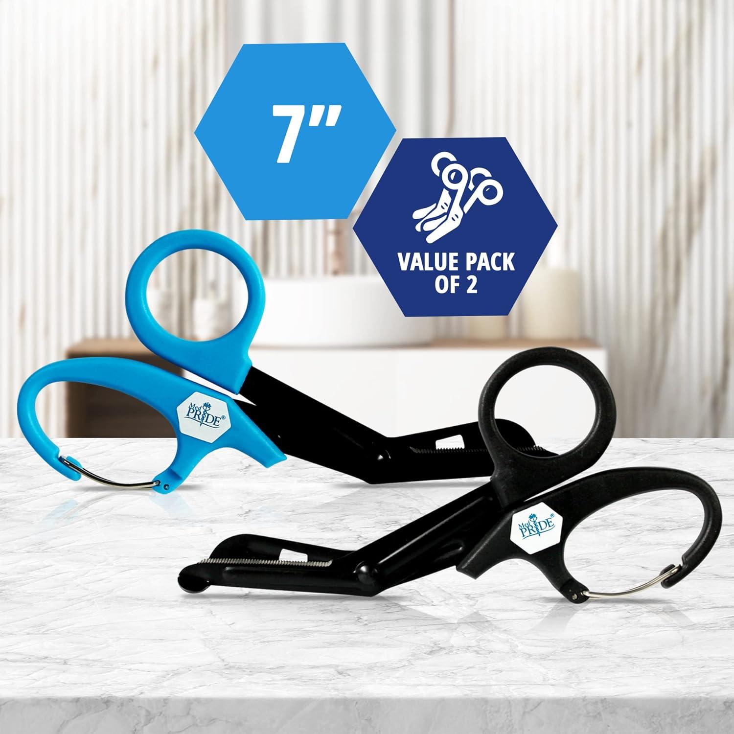 imageMED PRIDE 75in Trauma Shears with Clip Medical Scissors with Clip Surgical Grade Stainless Steel EMT Scissors NonStick FluorideCoated Blades 2Pack