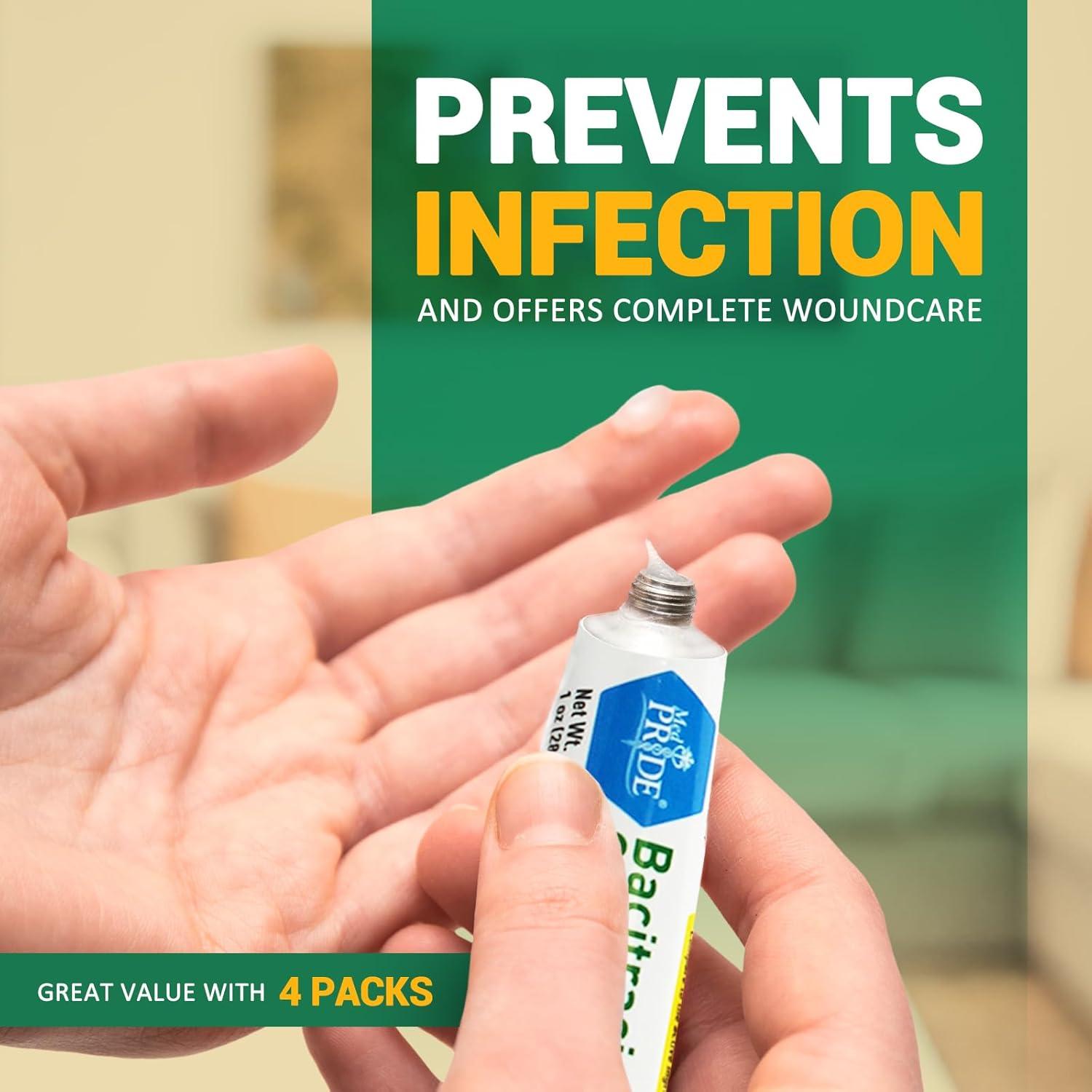 imageMED PRIDE Antibiotic Bacitracin Ointment with Zinc for First Aid Relief of Chafing Diaper Rash Dermatitis Eczema Itchy Dry Skin 1 Oz Tube