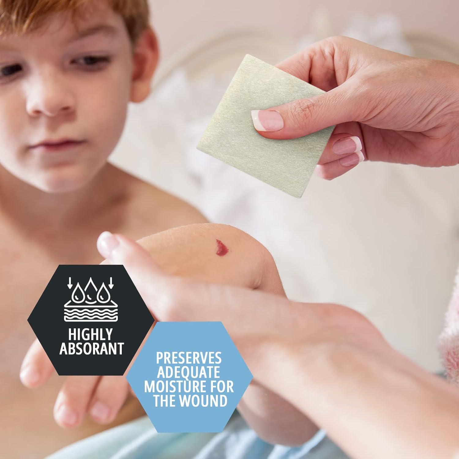 imageMED PRIDE Antimicrobial Calcium Alginate Wound Dressing Pads NonStick Highly Absorbent Sterile Pain Removal 10Pack 4 x 44 x 4