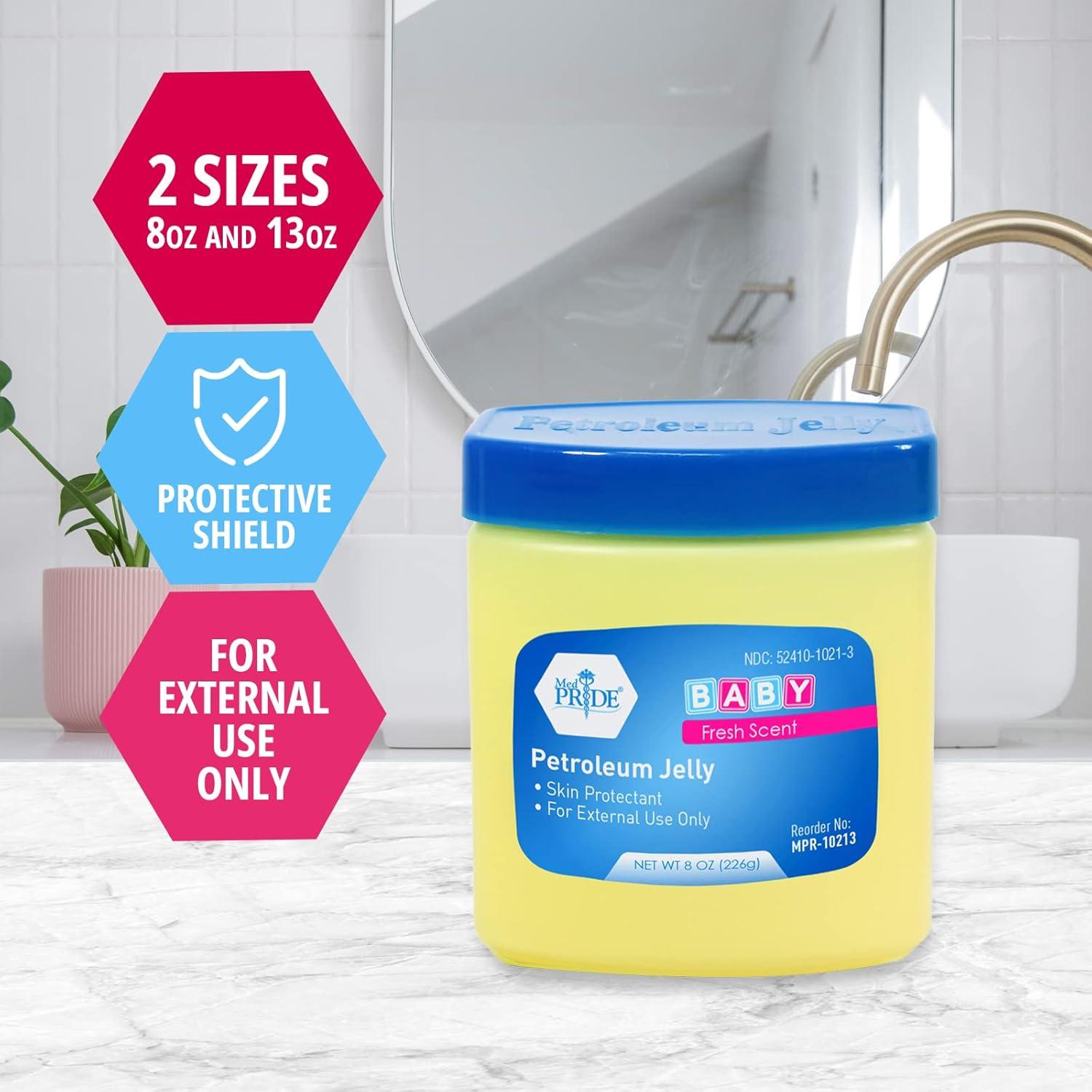 imageMED PRIDE Baby Petroleum Jelly for Newborns  Skin Protectant ampamp Moisturizer for Dry Skin ampamp Diaper Rash  13 Oz 13 Ounce Blue  Baby ClearBlue  Baby