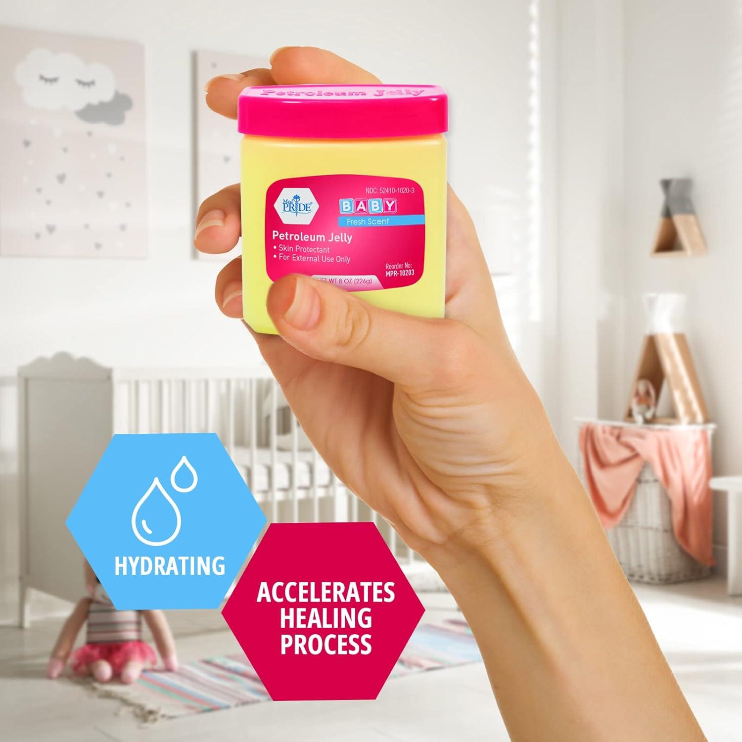 imageMED PRIDE Baby Petroleum Jelly for Newborns  Skin Protectant ampamp Moisturizer for Dry Skin ampamp Diaper Rash  13 Oz 13 Ounce Blue  Baby ClearPink  Baby
