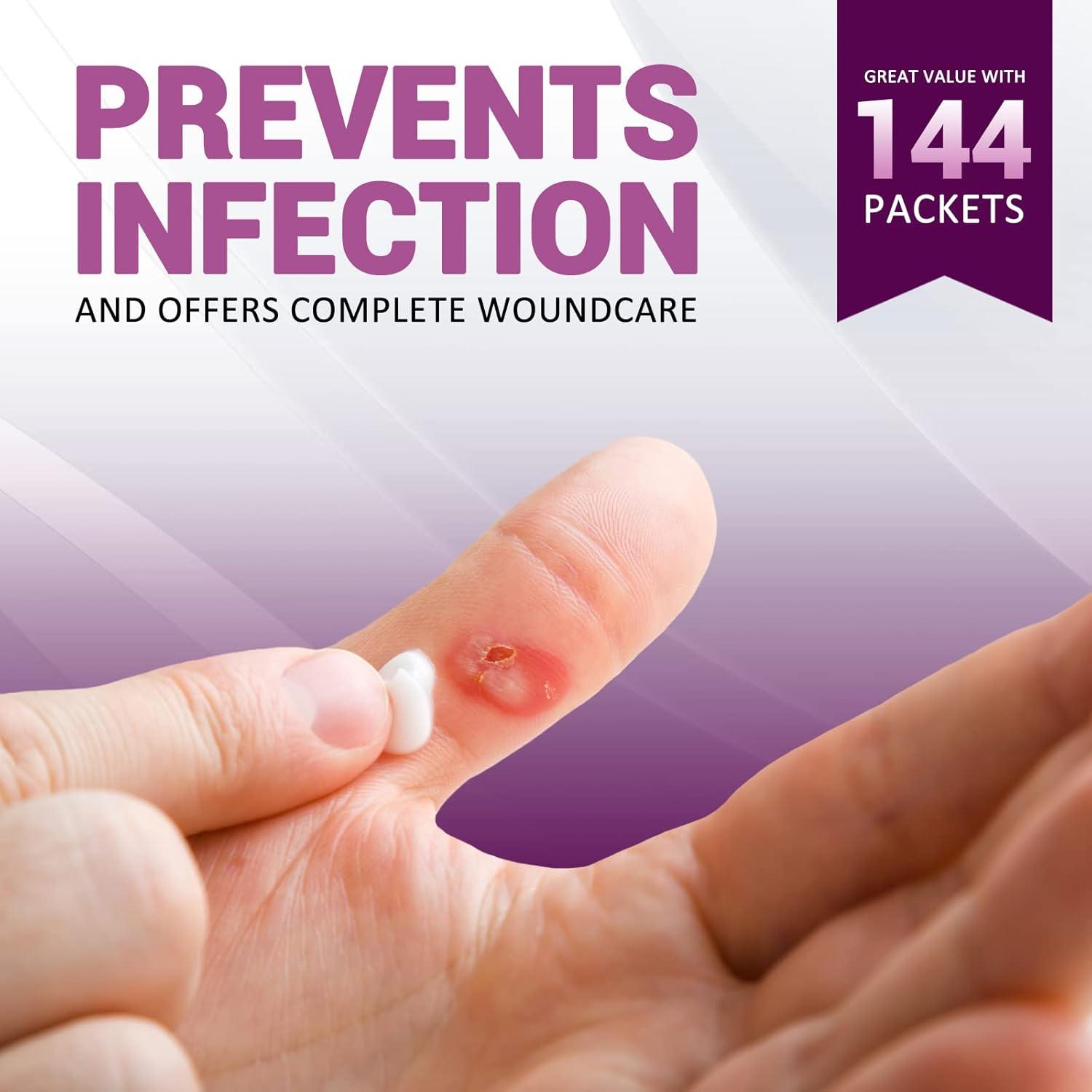 imageMED PRIDE Bacitracin Zinc Ointment Antibiotic Cream for Wounds Burns Cuts 144 TravelSize Packets X 09g First Aid