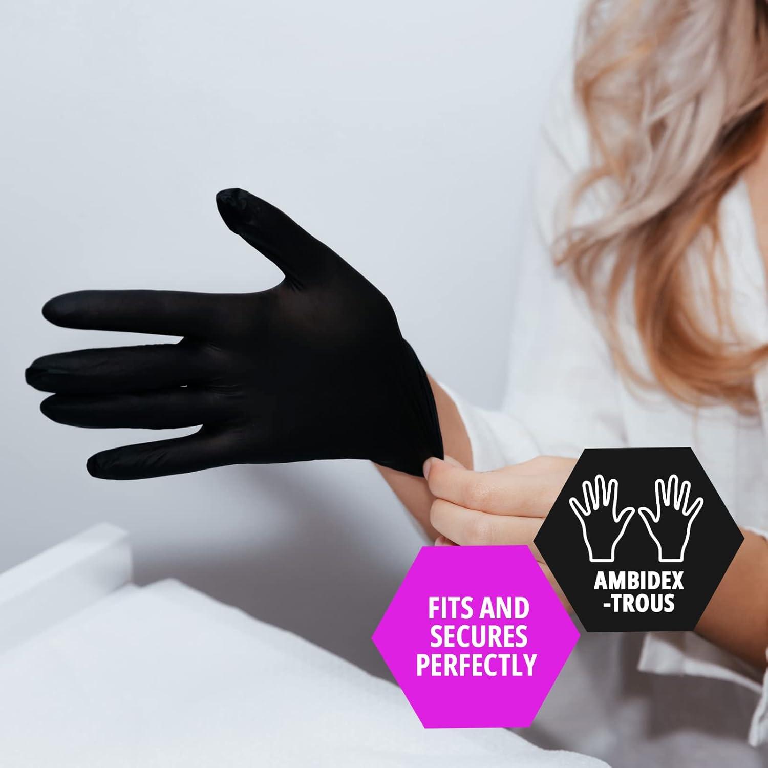 imageMED PRIDE Black Medical Nitrile Gloves Heavy Duty 5 Mil NonLatex PowderFree Versatile for Healthcare Tattoo Food Handling Small 100Count UltraStrong 6 mil Thick DisposableLarge Pack of 1000