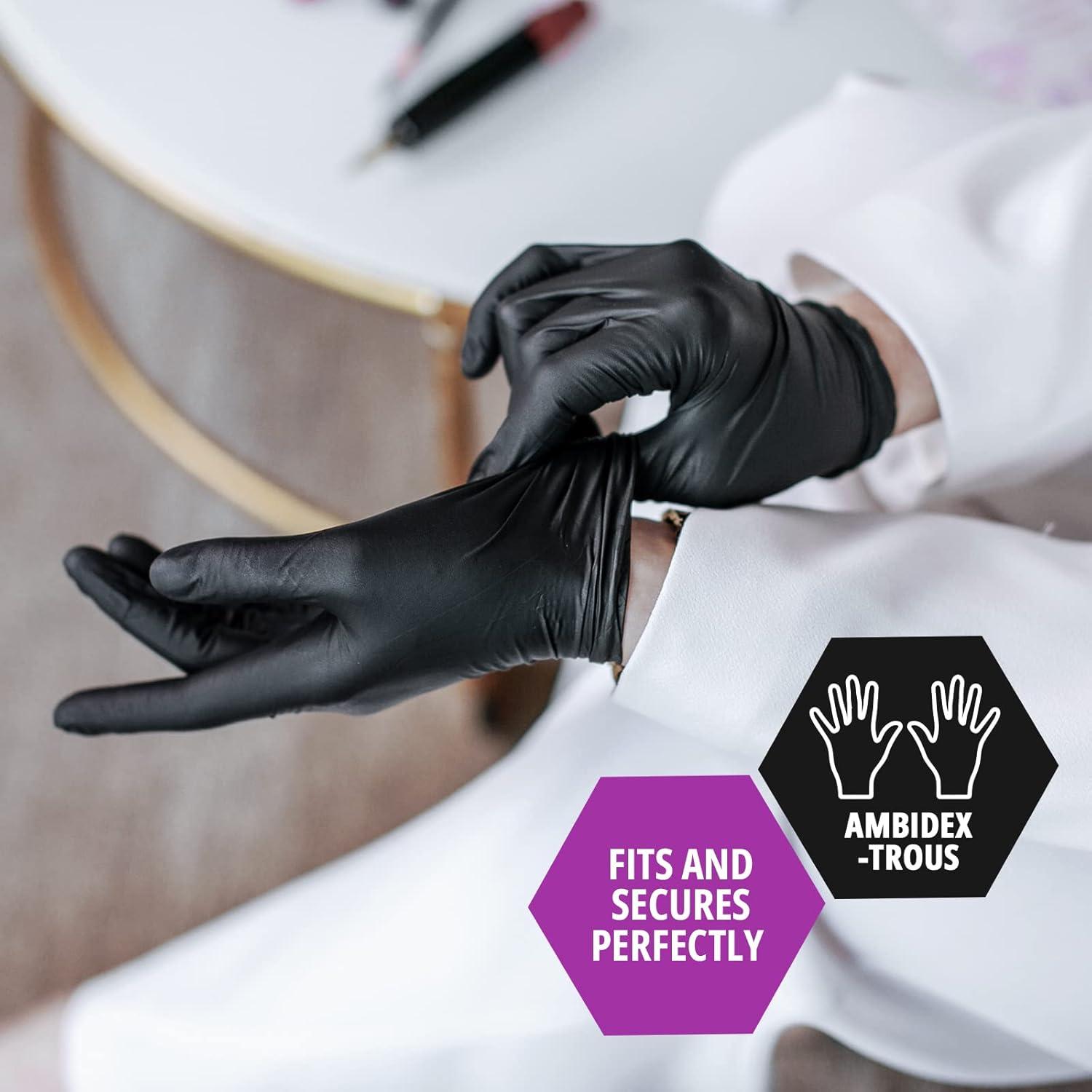 imageMED PRIDE Black Nitrile Exam Gloves  4 Mil Thick Disposable LatexPowderFree  For Surgical Doctors Hospital ampamp Home Use50