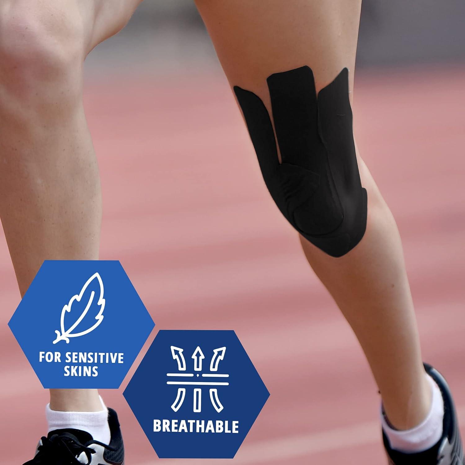 imageMED PRIDE Body Tape for Muscle Pain Relief Uncut 2in X 164ft Kinesiology Roll Breathable LatexFree Athletic Support PinkBlack