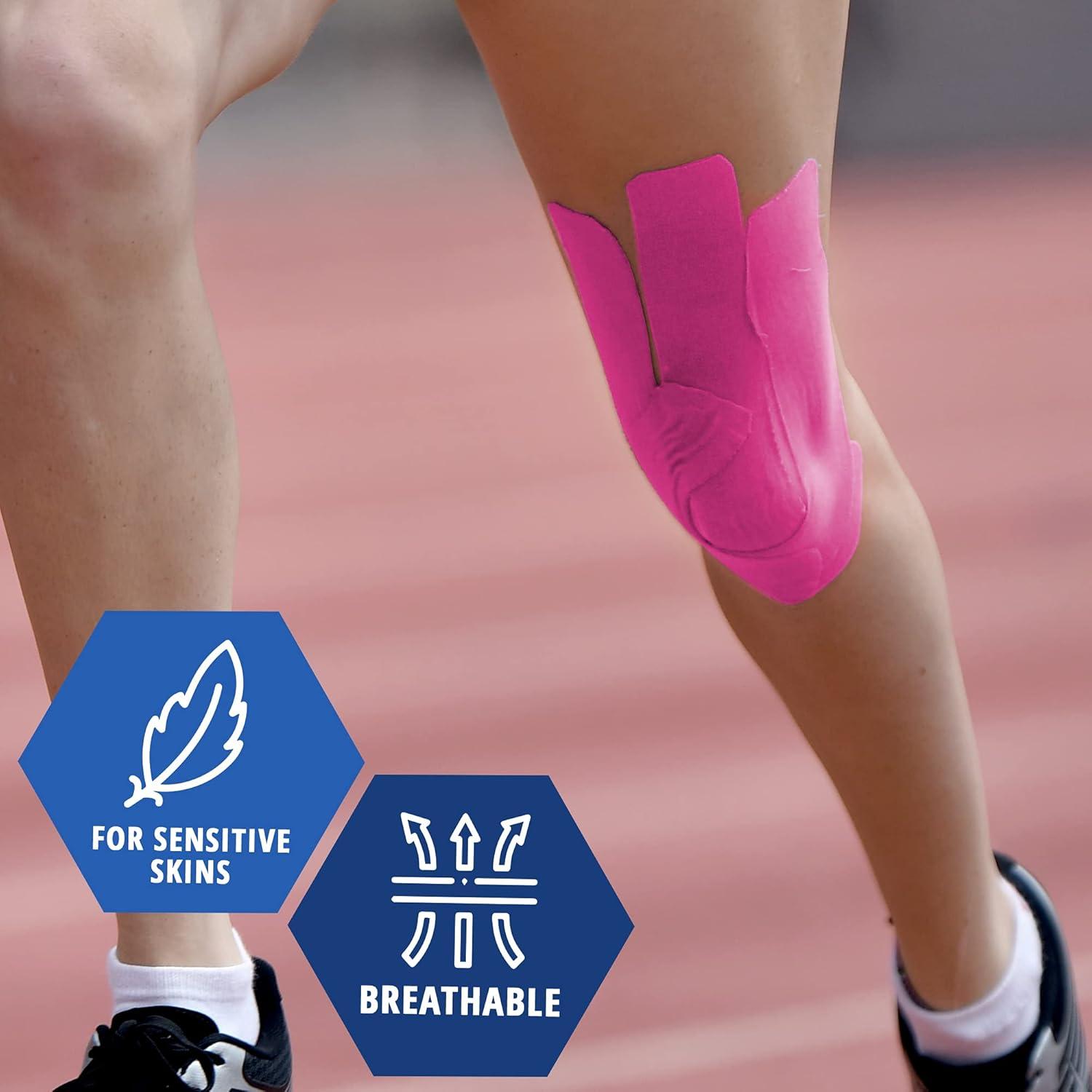 imageMED PRIDE Body Tape for Muscle Pain Relief Uncut 2in X 164ft Kinesiology Roll Breathable LatexFree Athletic Support PinkPink