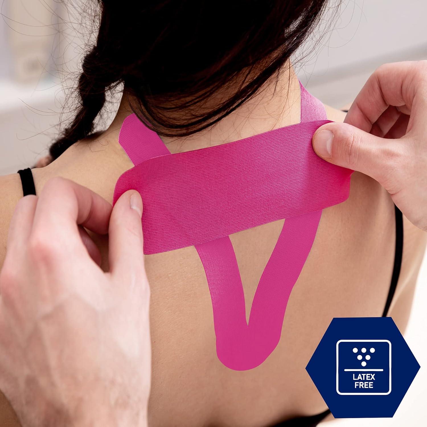 imageMED PRIDE Body Tape for Muscle Pain Relief Uncut 2in X 164ft Kinesiology Roll Breathable LatexFree Athletic Support PinkPink