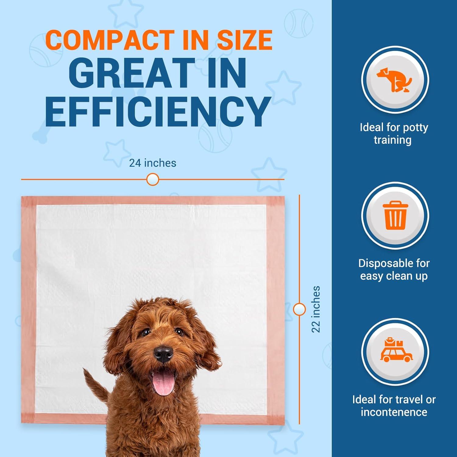 imageMED PRIDE Cat Pee Pads for Travel Carrier Disposable 6Layer UltraAbsorbent Leakproof Kitten Pads 22 X 24 in 1 Pack 5 Pads Peach