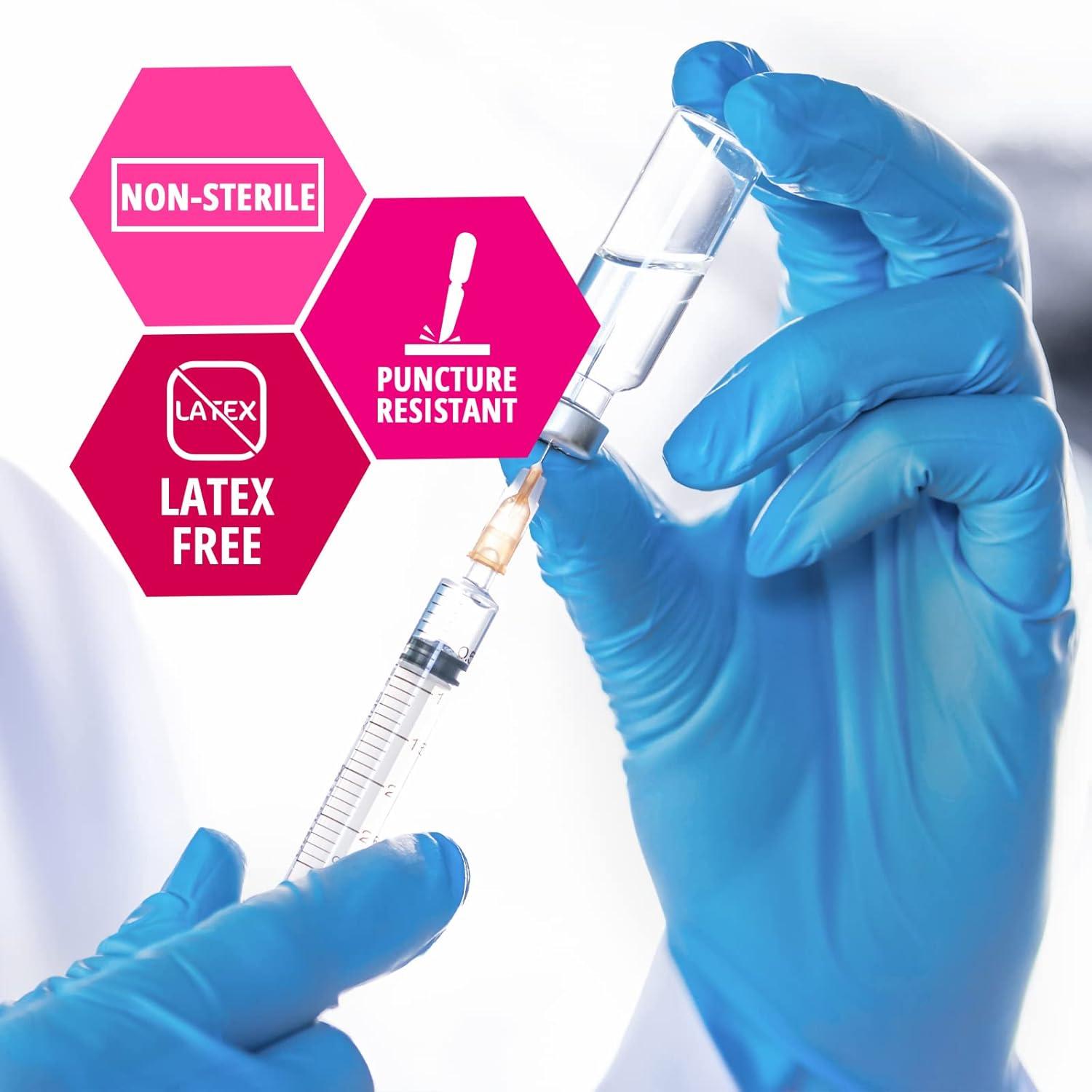 imageMED PRIDE Disposable Blue Nitrile Gloves Pack of 200 Ideal for Medical First Responders Law Enforcement Tattoo Artists Food Vendors Painters Cleaners Pet Care and MoreLarge Pack of 200