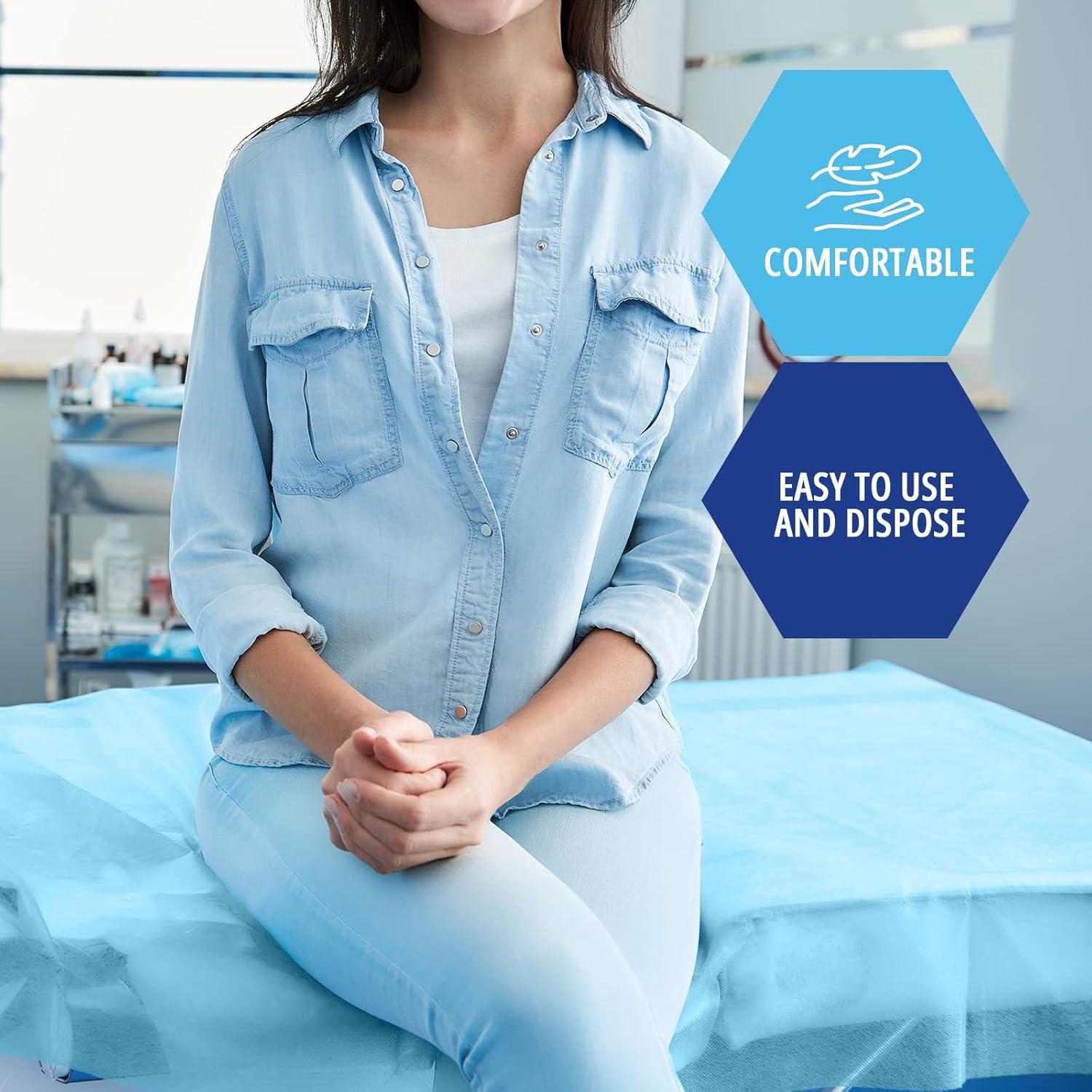 imageMED PRIDE Disposable Drape Sheets Pack of 25  2Ply Hospital Drapes for Stain ampamp Spill Protection Leakproof Medical Paper Sheet Covers for Treatment Tables Exams Stretchers Massage Tables Spa50