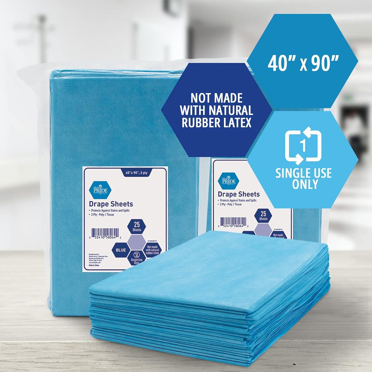 imageMED PRIDE Disposable Drape Sheets Pack of 25  2Ply Hospital Drapes for Stain ampamp Spill Protection Leakproof Medical Paper Sheet Covers for Treatment Tables Exams Stretchers Massage Tables Spa50