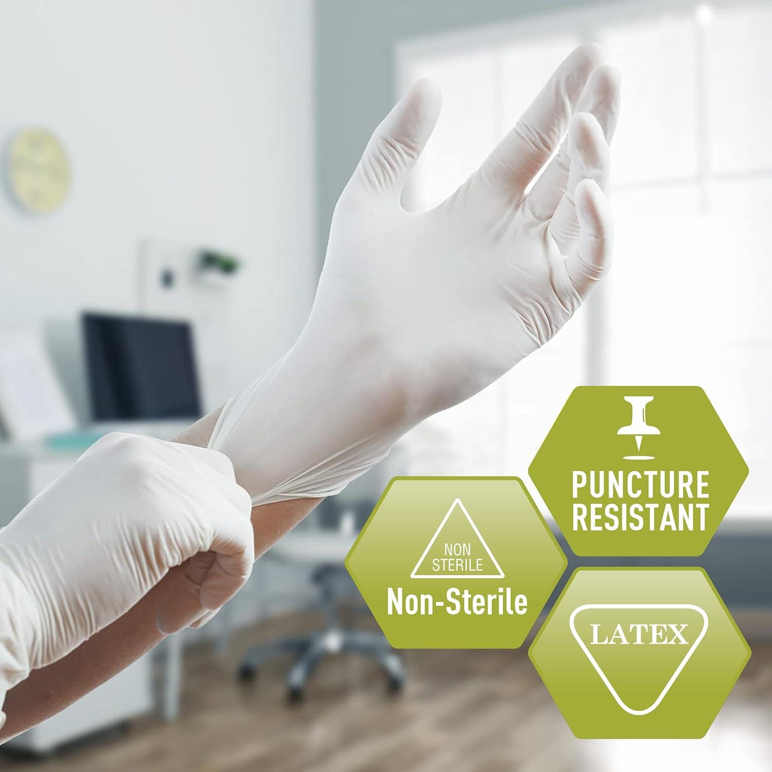 imageMED PRIDE Disposable Latex Medical Grade Exam Gloves Powder Heavy Duty 5 Mil Puncture Resistant Comfort Fit Small1000 WhiteMedium1000