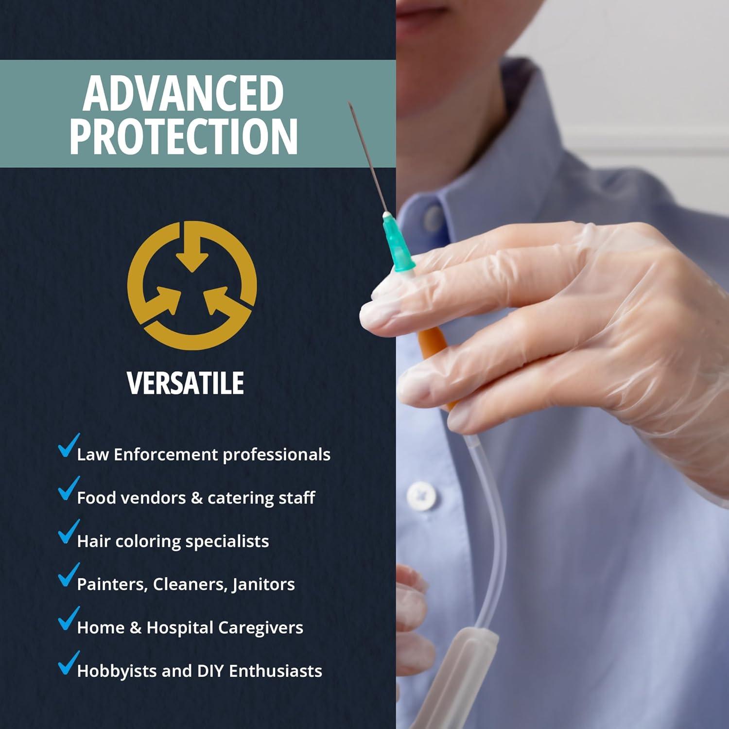 imageMED PRIDE Disposable Medical Grade Vinyl Exam Gloves Latex ampamp Powder Free UltraStrong for Healthcare ampamp Food Handling Medium Pack of 100 100 Clear1