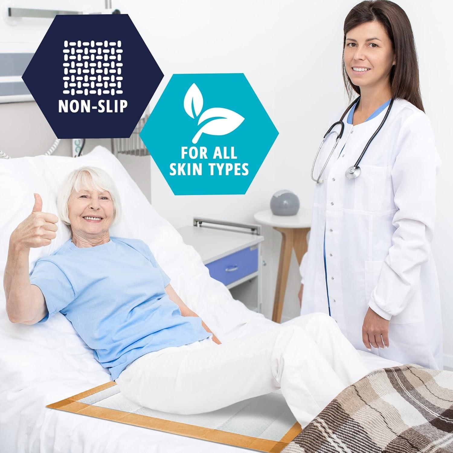imageMED PRIDE Disposable Underpads 23x36 in Super Absorbent Adult Bed Pads for Incontinence Bedding Protection Prevents Leakage 25 Count