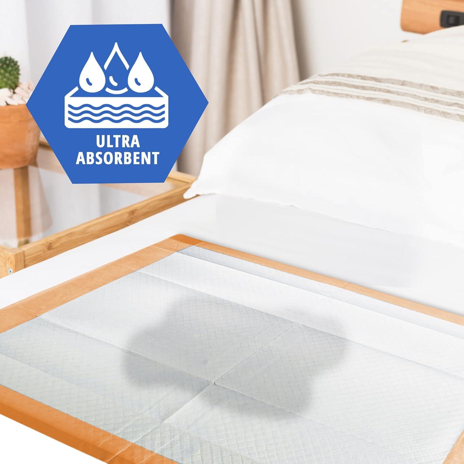 imageMED PRIDE Disposable Underpads 23x36 in Super Absorbent Adult Bed Pads for Incontinence Bedding Protection Prevents Leakage 25 Count