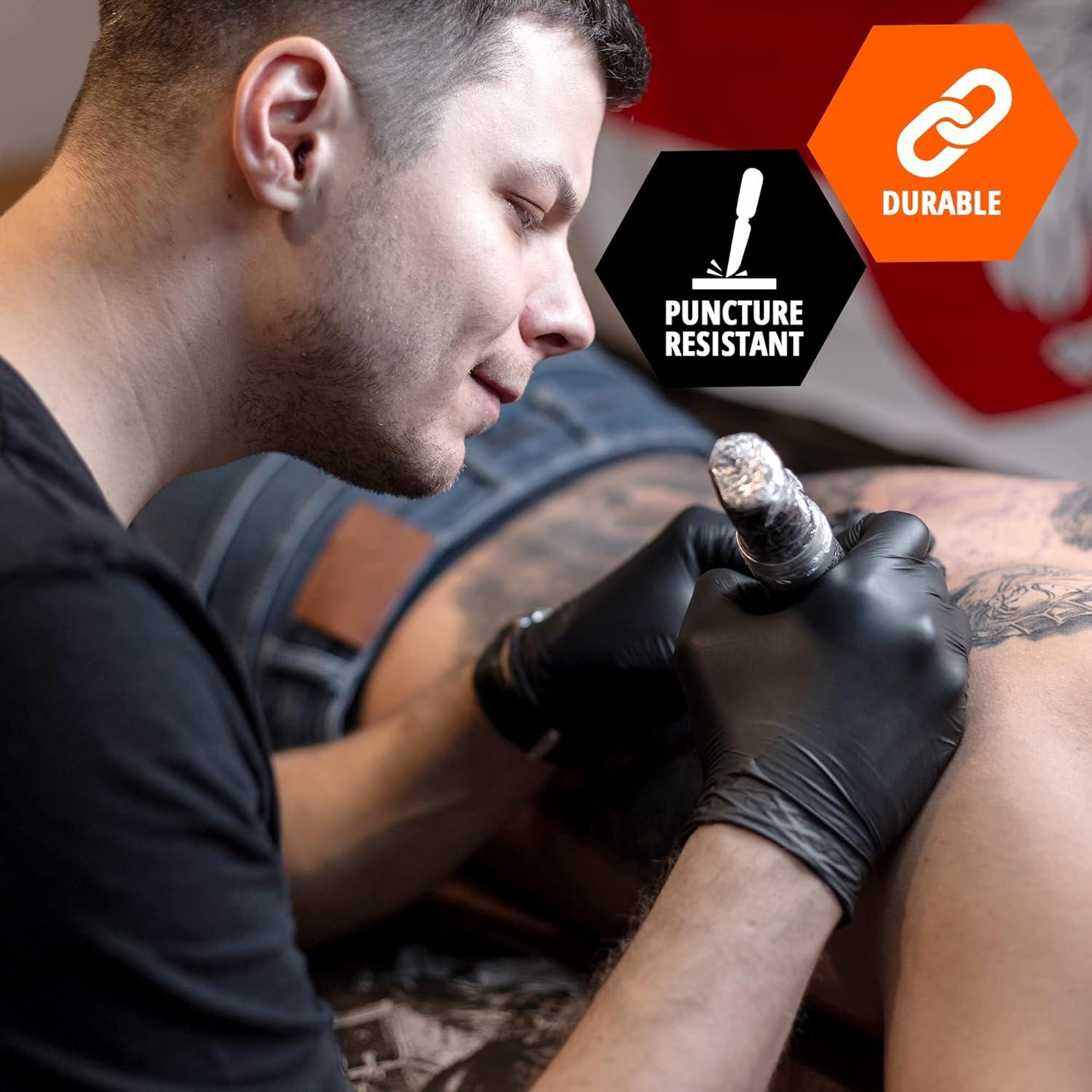 imageMED PRIDE Extra Strength Black Vinyl Disposable Gloves Powder ampamp LatexFree For Surgical Tattoo Artist Food Prep Use50