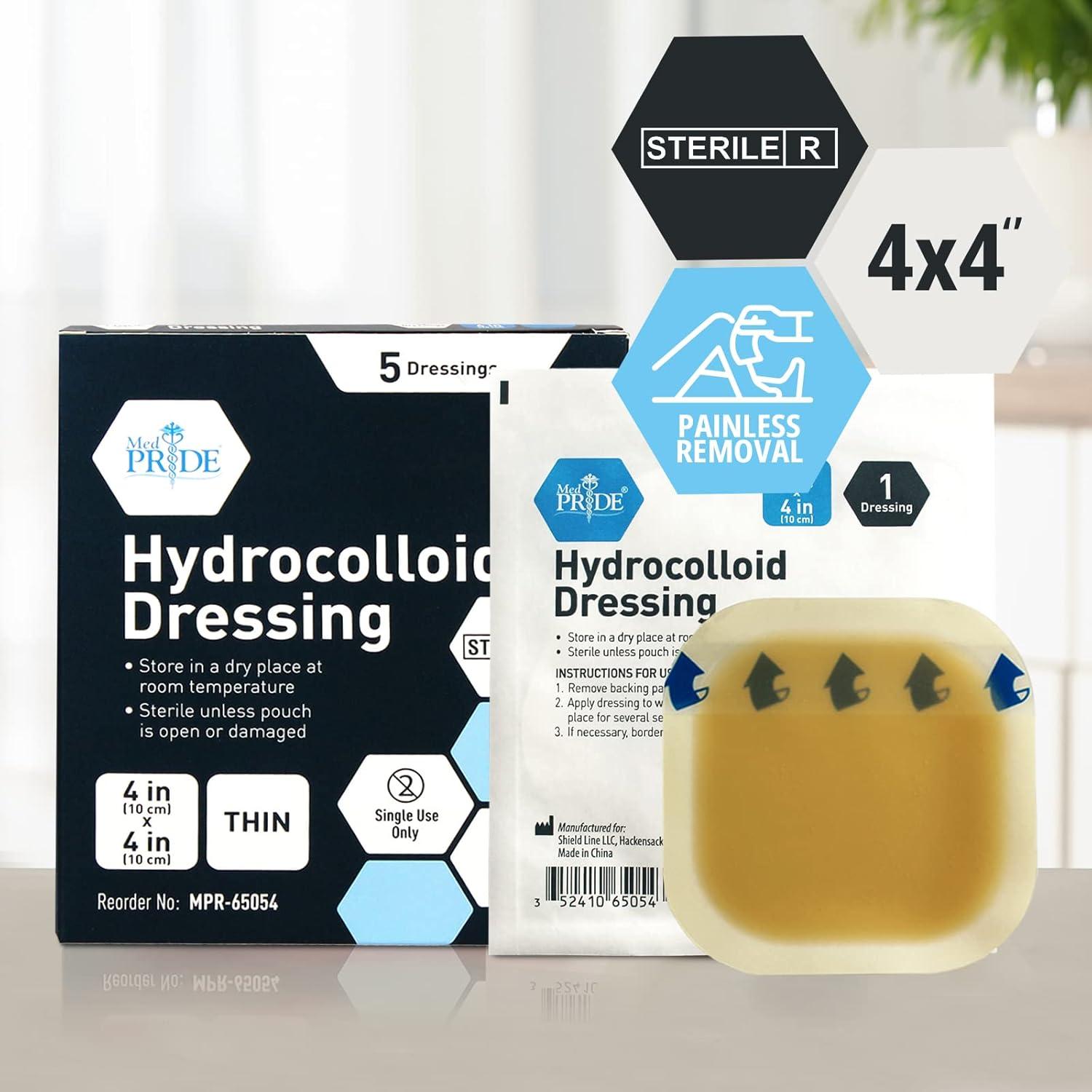 imageMED PRIDE Hydrocolloid 6 x 6 Wound Dressing Pads 5Pack Sterile Adhesive Patches Individually Packed Highly Absorbent WaterResistant ampamp Comfortable Multiple Day UsageThin