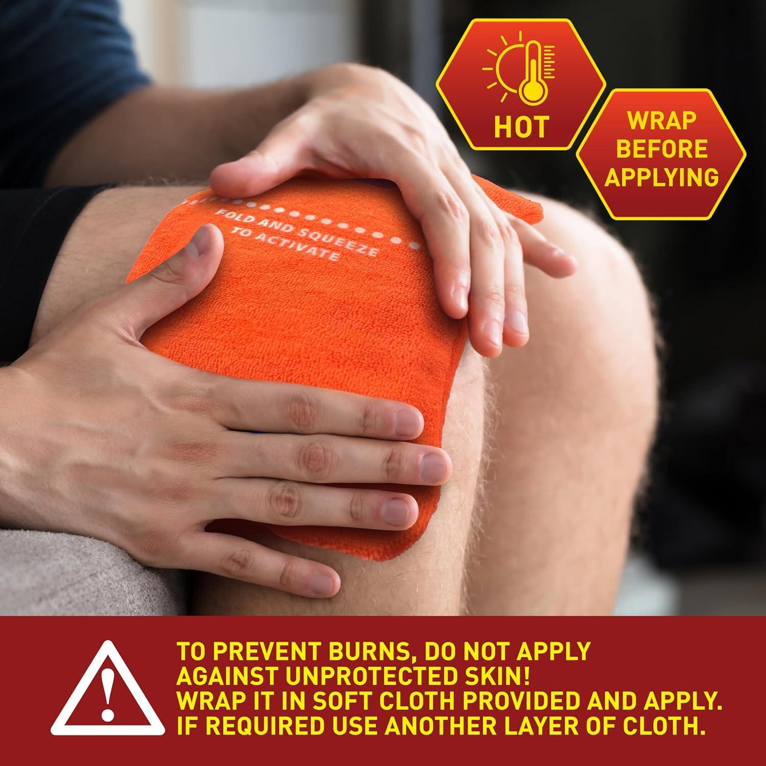 imageMED PRIDE Instant Hot Packs Disposable for Pain Relief Activates Instantly 5in X 9in 24Pack Includes 3 Fabric Wraps