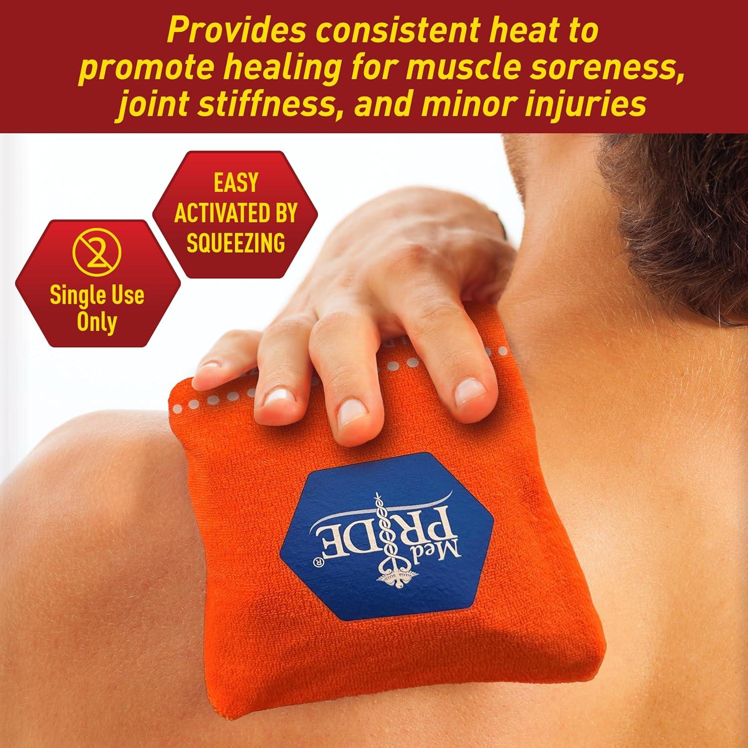 imageMED PRIDE Instant Hot Packs Disposable for Pain Relief Activates Instantly 5in X 9in 24Pack Includes 3 Fabric Wraps