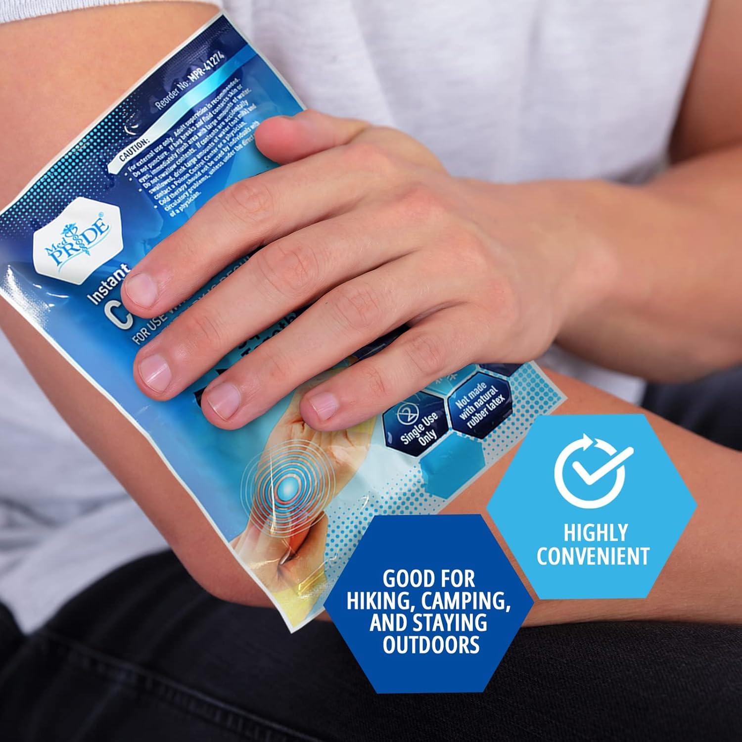imageMED PRIDE Instant Ice Bags for Injuries Disposable First Aid Cold Compress Swelling Pain Relief Sprains Toothache 5x6 Inch Pack of 24 Clear6x9 Inch Pack of 24
