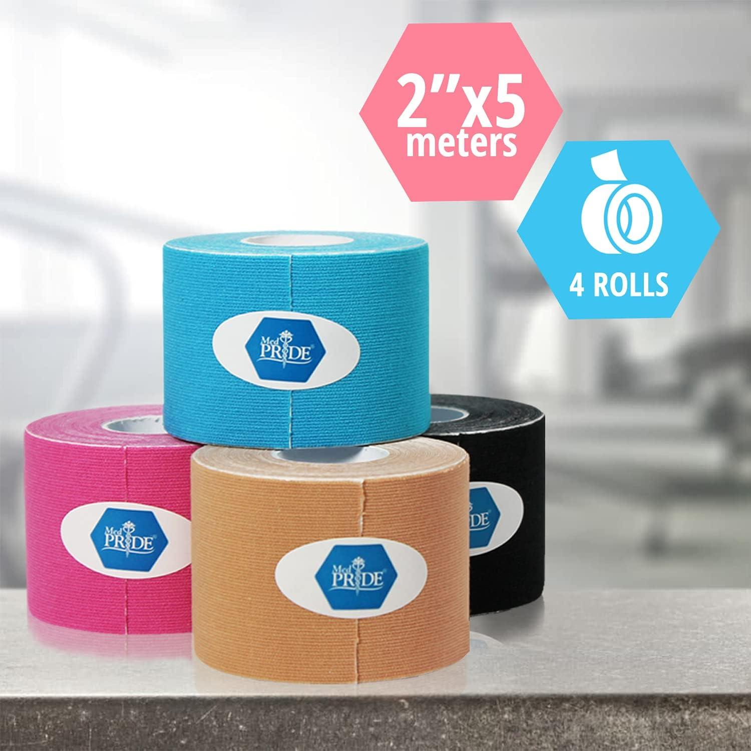 imageMED PRIDE Latex Free Kinesiology Tape Pack 4 Uncut Rolls 2in X 164ft Therapeutic Sports Tape for Knee Pain Muscle Support