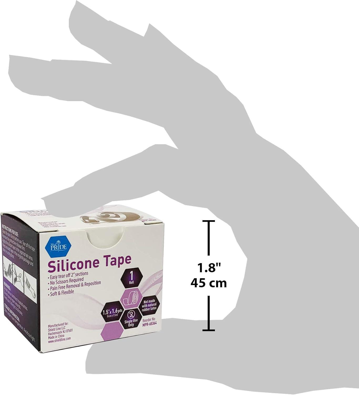 imageMED PRIDE MedicalGrade Silicone Wound and Scar Tape Roll 15 in X 16 Yards PainFree Removal EasyTear Waterproof LatexFree