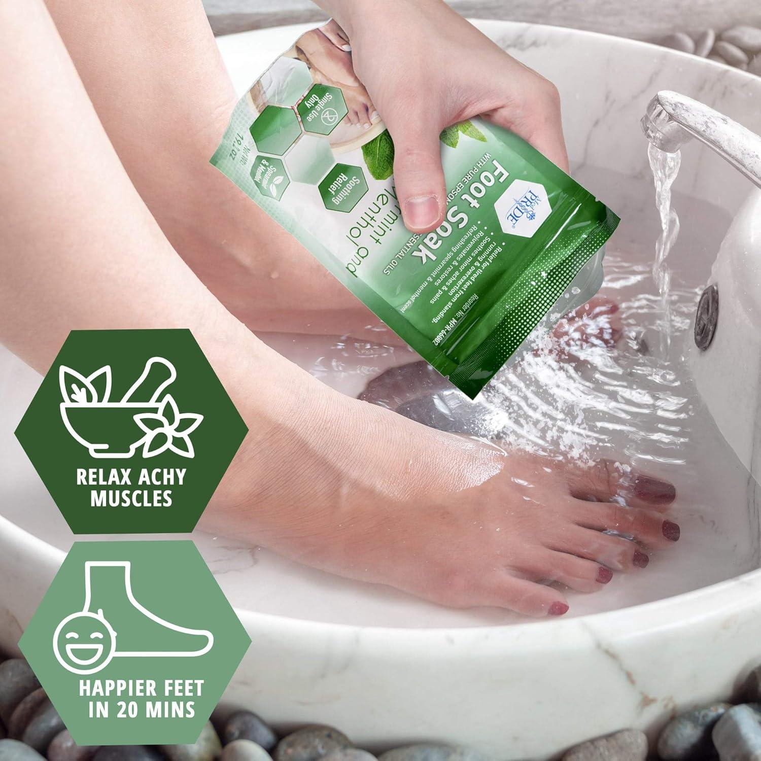 imageMED PRIDE Menthol Epsom Bath Salts for Pain Relief Soothing Muscle Recovery ampamp Relaxation with Essential Oils Foot Soak 192 Ounce Pack of 1Foot Soak