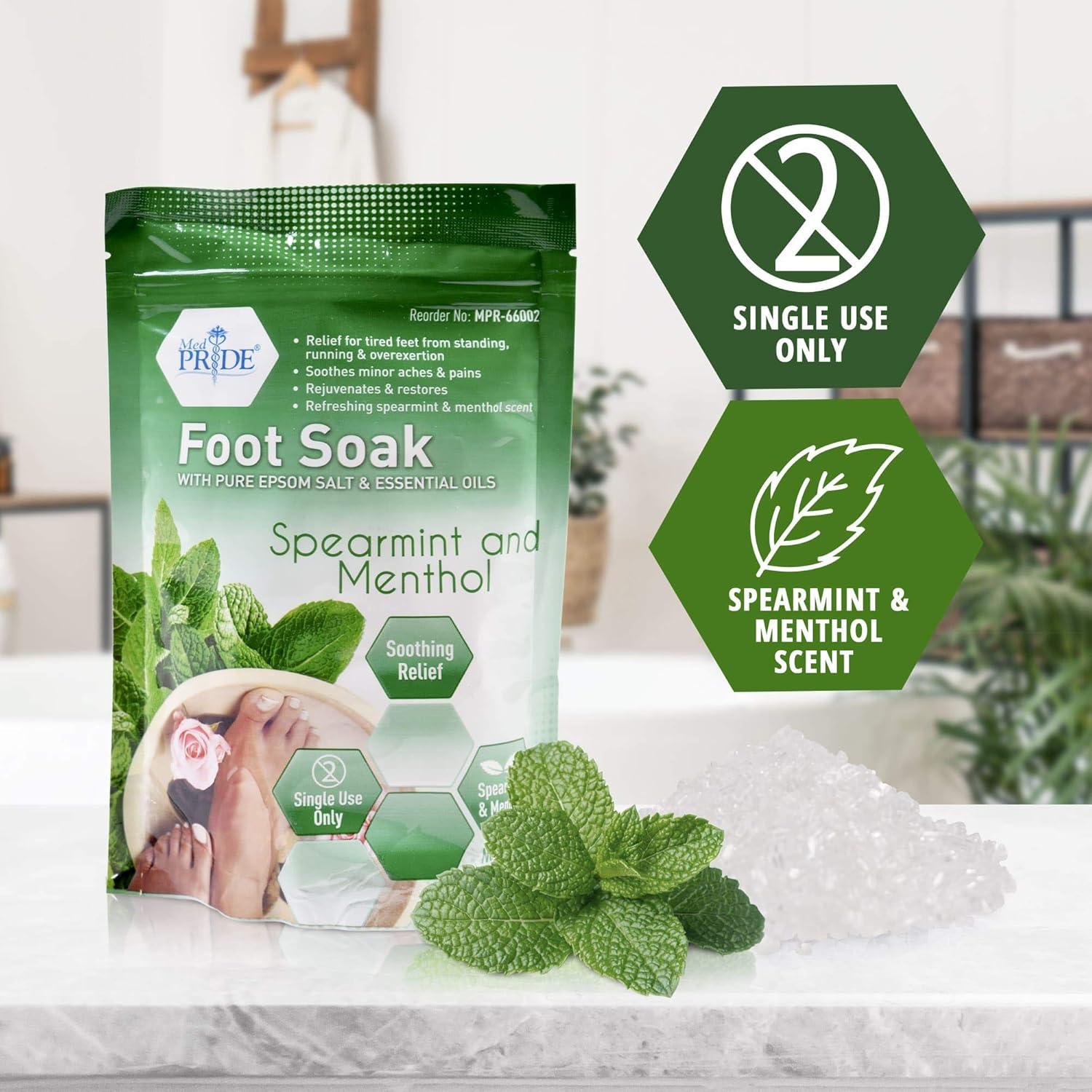 imageMED PRIDE Menthol Epsom Bath Salts for Pain Relief Soothing Muscle Recovery ampamp Relaxation with Essential Oils Foot Soak 192 Ounce Pack of 1Foot Soak