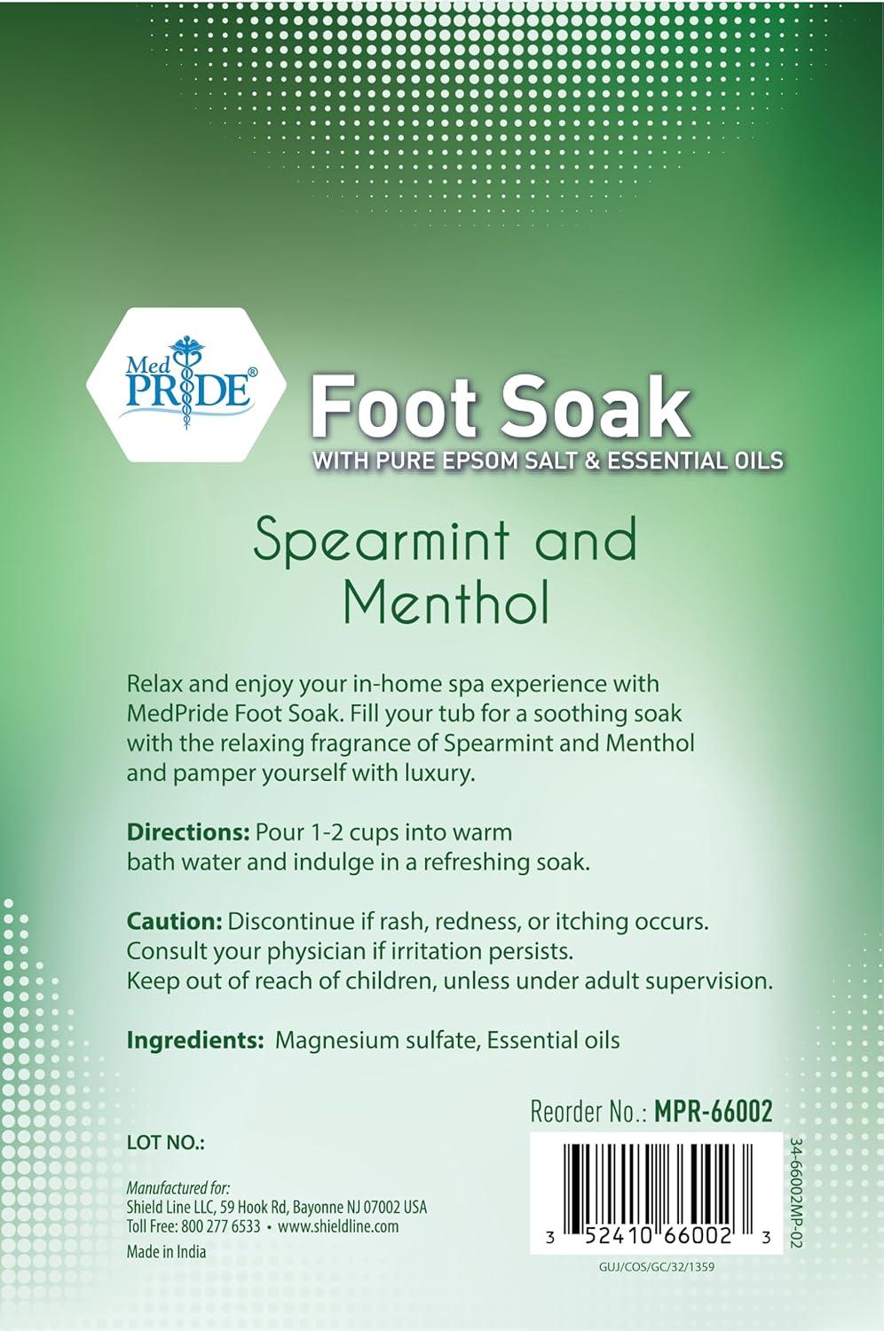imageMED PRIDE Menthol Epsom Bath Salts for Pain Relief Soothing Muscle Recovery ampamp Relaxation with Essential Oils Foot Soak 192 Ounce Pack of 1Foot Soak