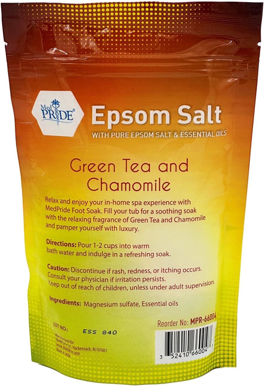 imageMED PRIDE Menthol Epsom Bath Salts for Pain Relief Soothing Muscle Recovery ampamp Relaxation with Essential Oils Foot Soak 192 Ounce Pack of 1Green Tea  Chamomile