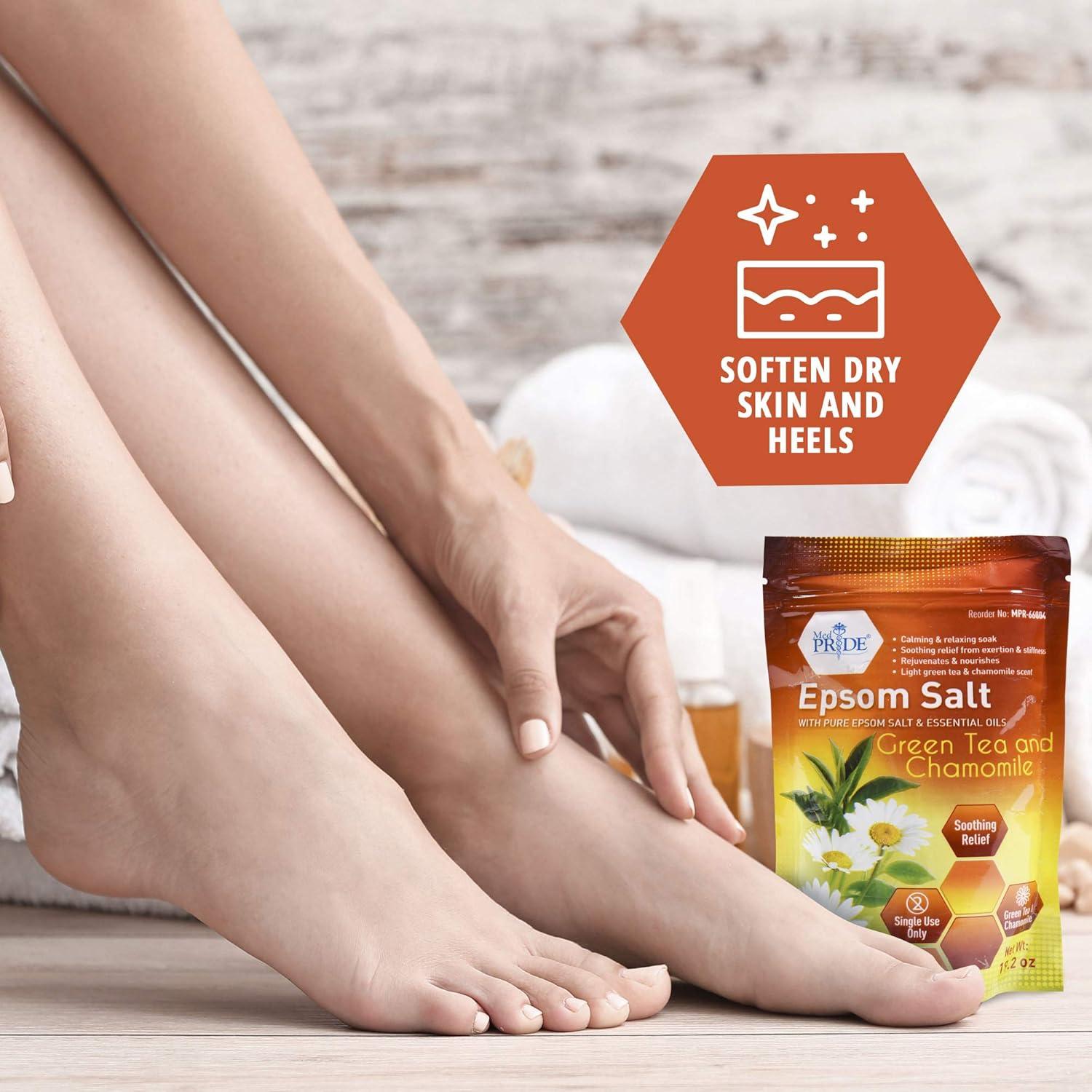 imageMED PRIDE Menthol Epsom Bath Salts for Pain Relief Soothing Muscle Recovery ampamp Relaxation with Essential Oils Foot Soak 192 Ounce Pack of 1Green Tea  Chamomile