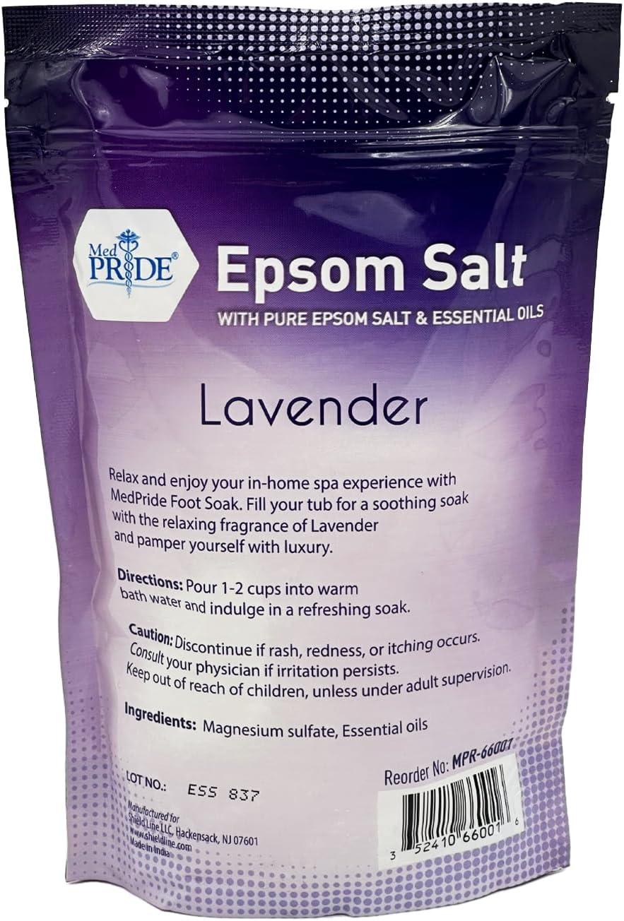 imageMED PRIDE Menthol Epsom Bath Salts for Pain Relief Soothing Muscle Recovery ampamp Relaxation with Essential Oils Foot Soak 192 Ounce Pack of 1Lavender