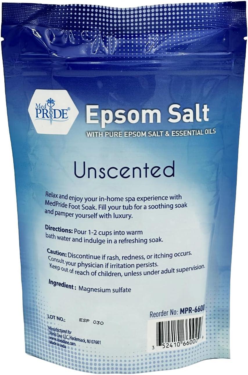 imageMED PRIDE Menthol Epsom Bath Salts for Pain Relief Soothing Muscle Recovery ampamp Relaxation with Essential Oils Foot Soak 192 Ounce Pack of 1Unscented