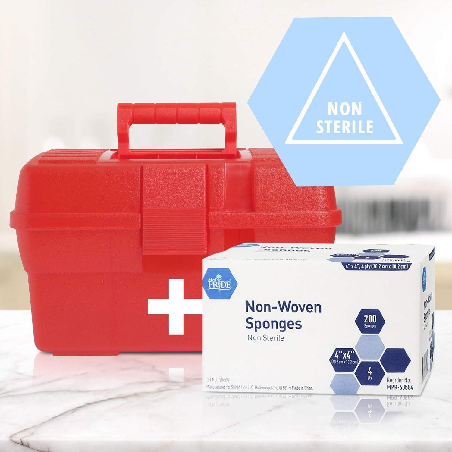 imageMED PRIDE NonWoven NonSterile Surgical Sponges 200 Pack 4in X 4in 4Ply Gauze Pads for First Aid Wound Care