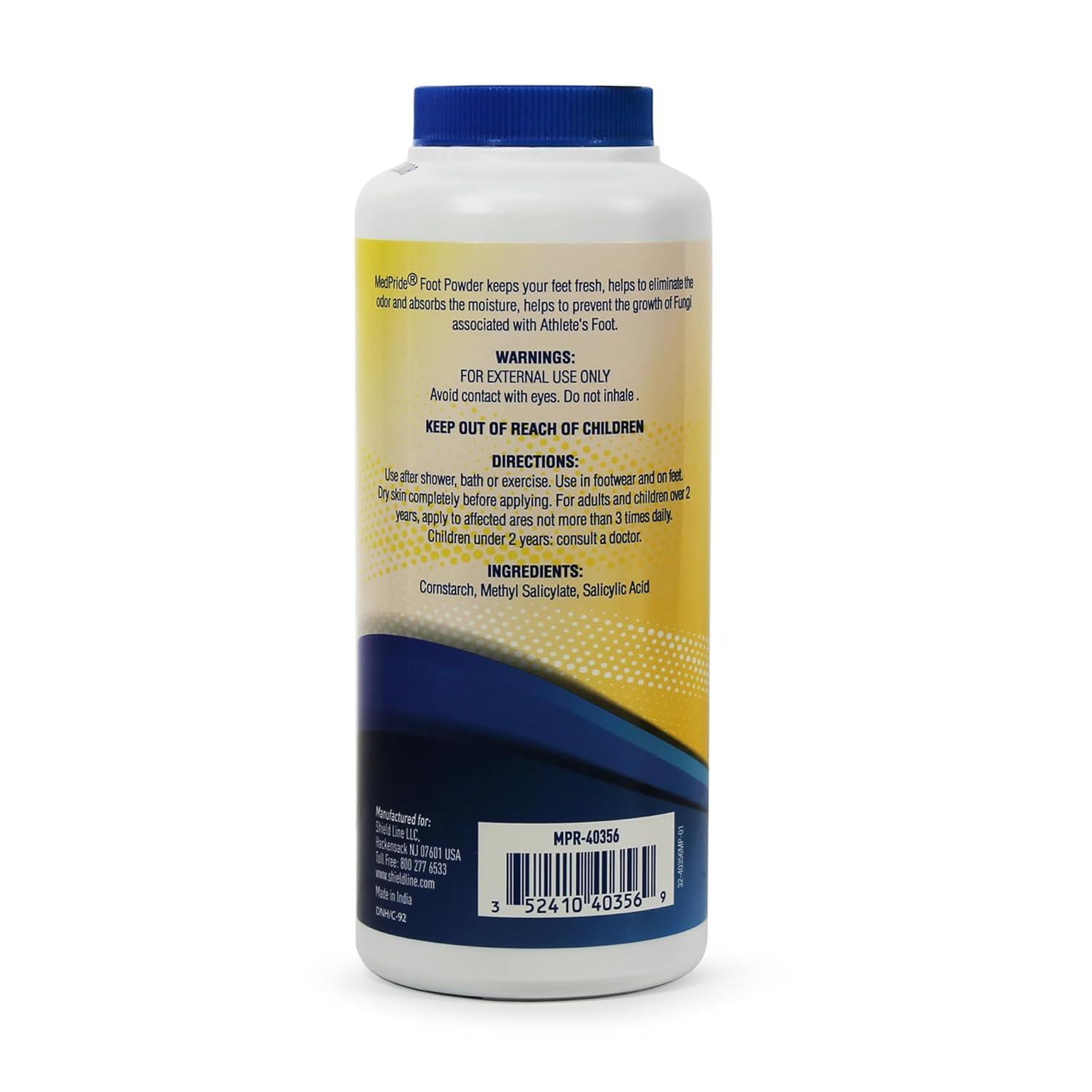 imageMED PRIDE Premium Foot Powder For Moisture Control  Hypoallergenic 100 TalcFree Foot Cooling Powder To Reduce Odors And Absorb Sweat ampamp Excess Moisture Shoe ampamp Foot Odor Eliminator Powder 6oz