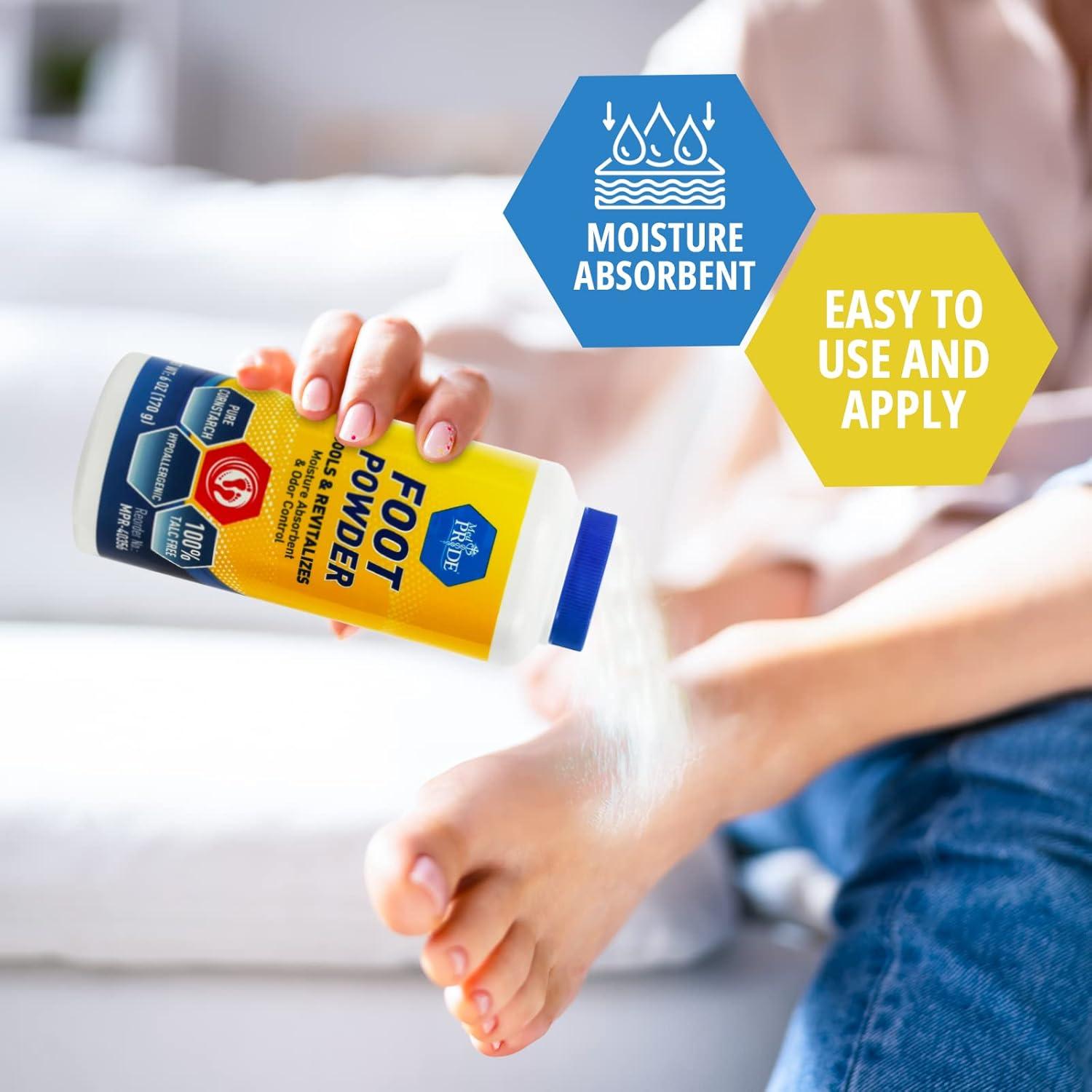 imageMED PRIDE Premium Foot Powder For Moisture Control  Hypoallergenic 100 TalcFree Foot Cooling Powder To Reduce Odors And Absorb Sweat ampamp Excess Moisture Shoe ampamp Foot Odor Eliminator Powder 6oz