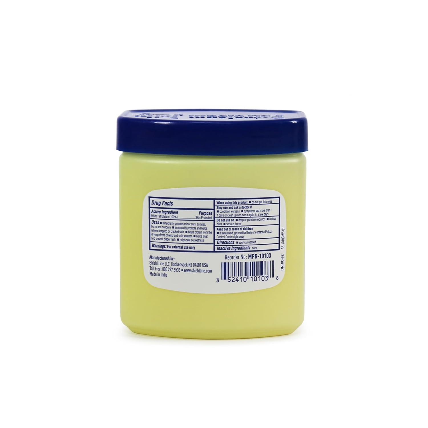 imageMED PRIDE Pure White Petroleum Jelly Tub Skin Protectant and Moisturizer for Dry Skin Rashes Burns Wounds Chapped Lips Diaper Rash 13 Ounce Pack of 18 Ounce Pack of 1