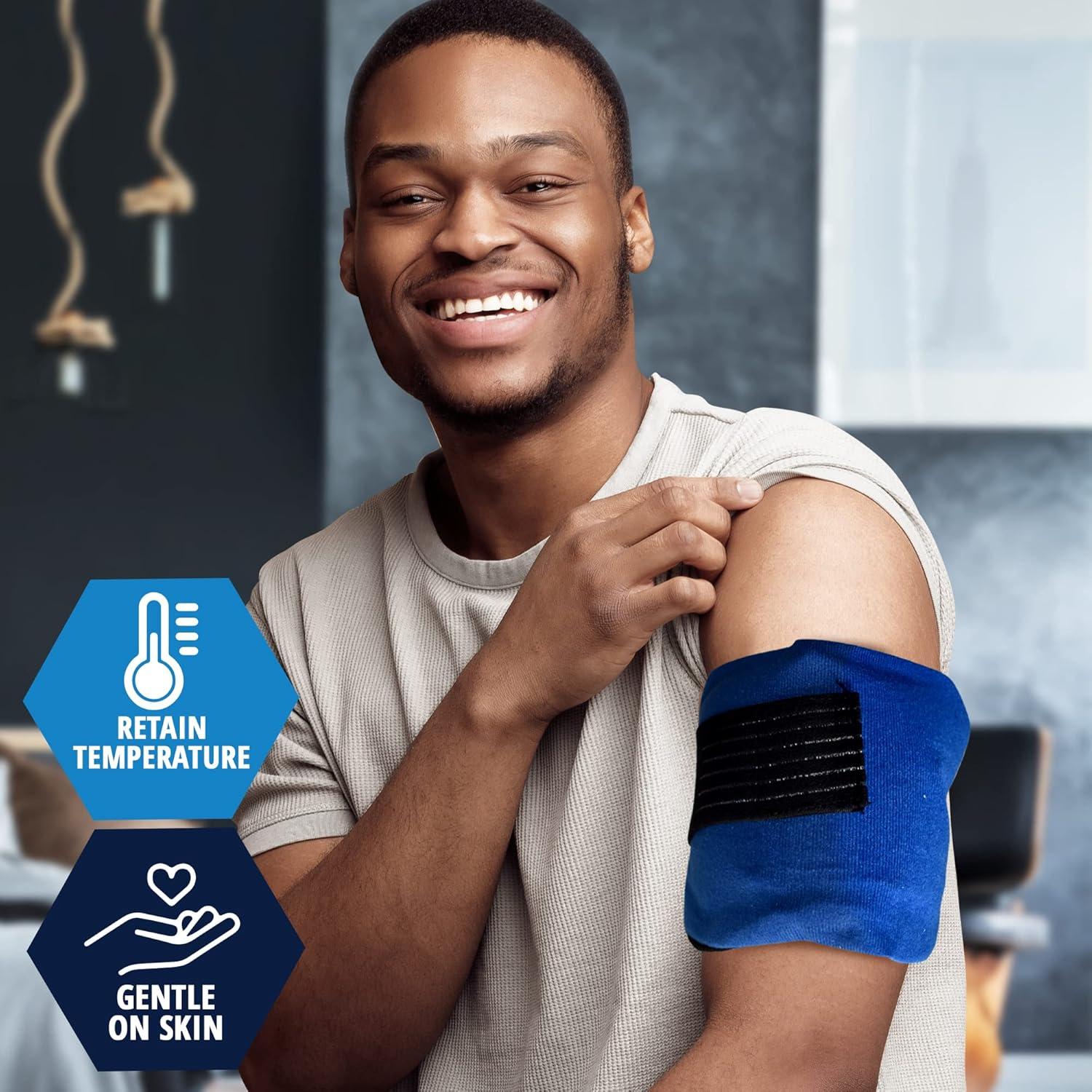 imageMED PRIDE Reusable Hot Gel Pack and Cold Therapy Belt with Sleeve 2 Pack Microwavable Hot Gel Bag for Pain Relief Injuries Headaches Knee Pain