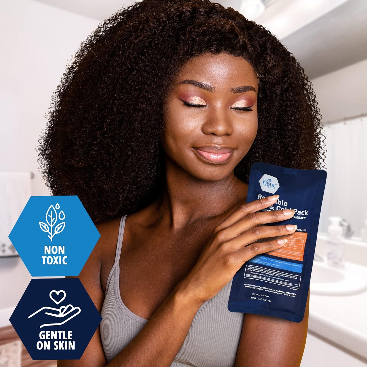 imageMED PRIDE Reusable Hot and Cold Gel Ice Packs for Injuries Microwavable ampamp Freezer Safe Pain Relief Swelling Flexible Compress Pack of 2