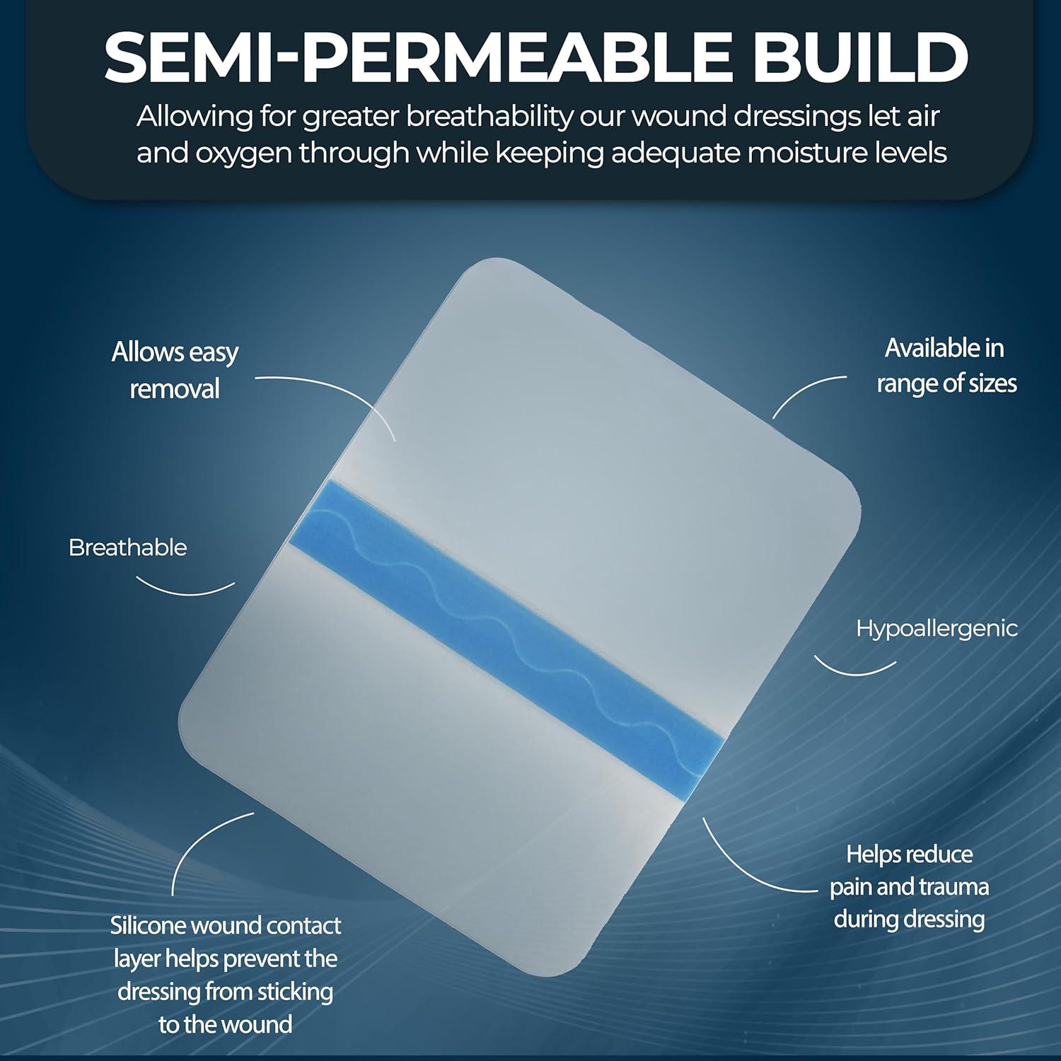 imageMED PRIDE Sterile Adhesive Transparent Film Dressing for Road Rash Wound Care Burns Tattoos  Breathable Hypoallergenic  10 Pack 6 x 84x5 Inch Pack of 50