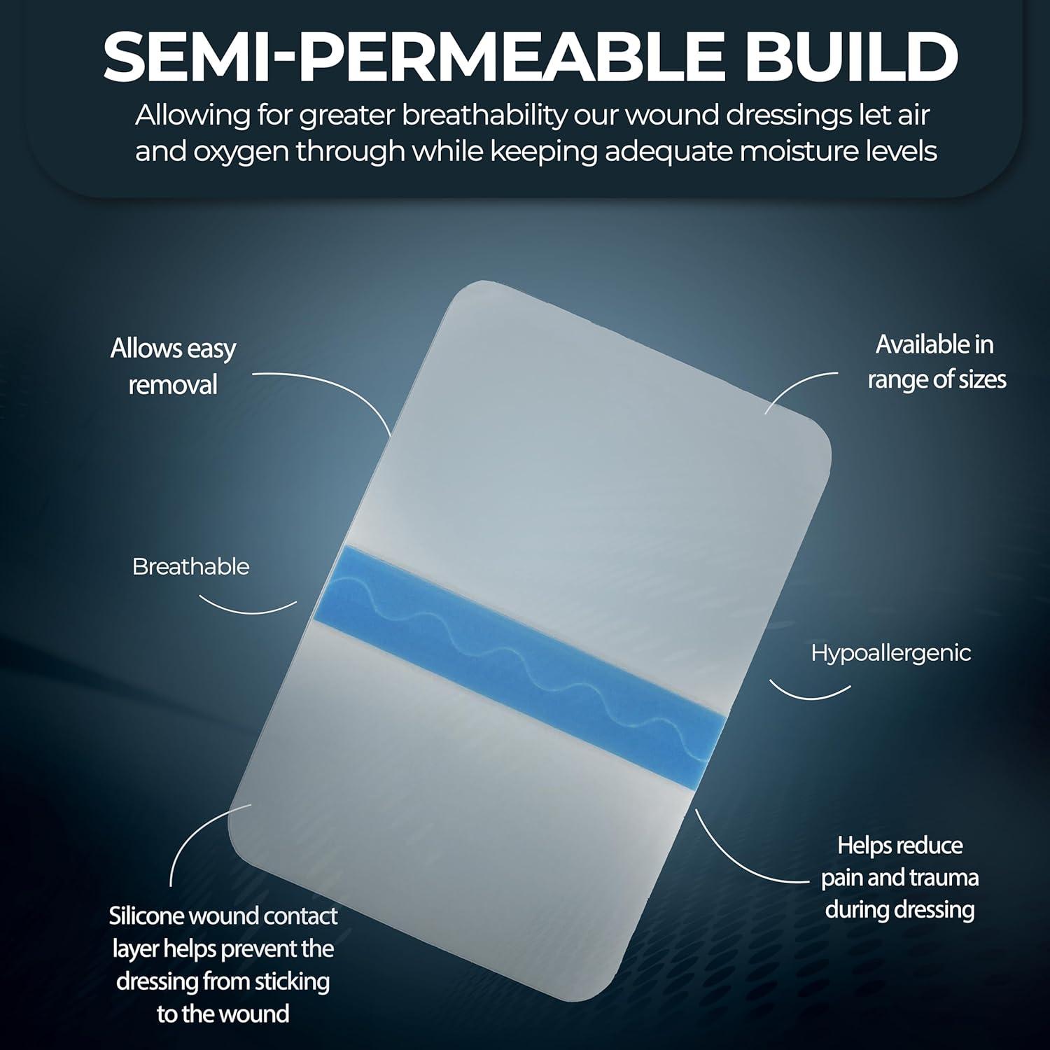 imageMED PRIDE Sterile Adhesive Transparent Film Dressing for Road Rash Wound Care Burns Tattoos  Breathable Hypoallergenic  10 Pack 6 x 86 x 8