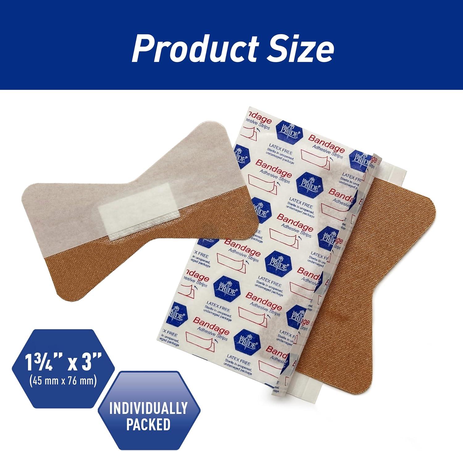 imageMED PRIDE Sterile Fingertip Fabric Bandages 175in X 3in Hypoallergenic Adhesive LatexFree 100 Count