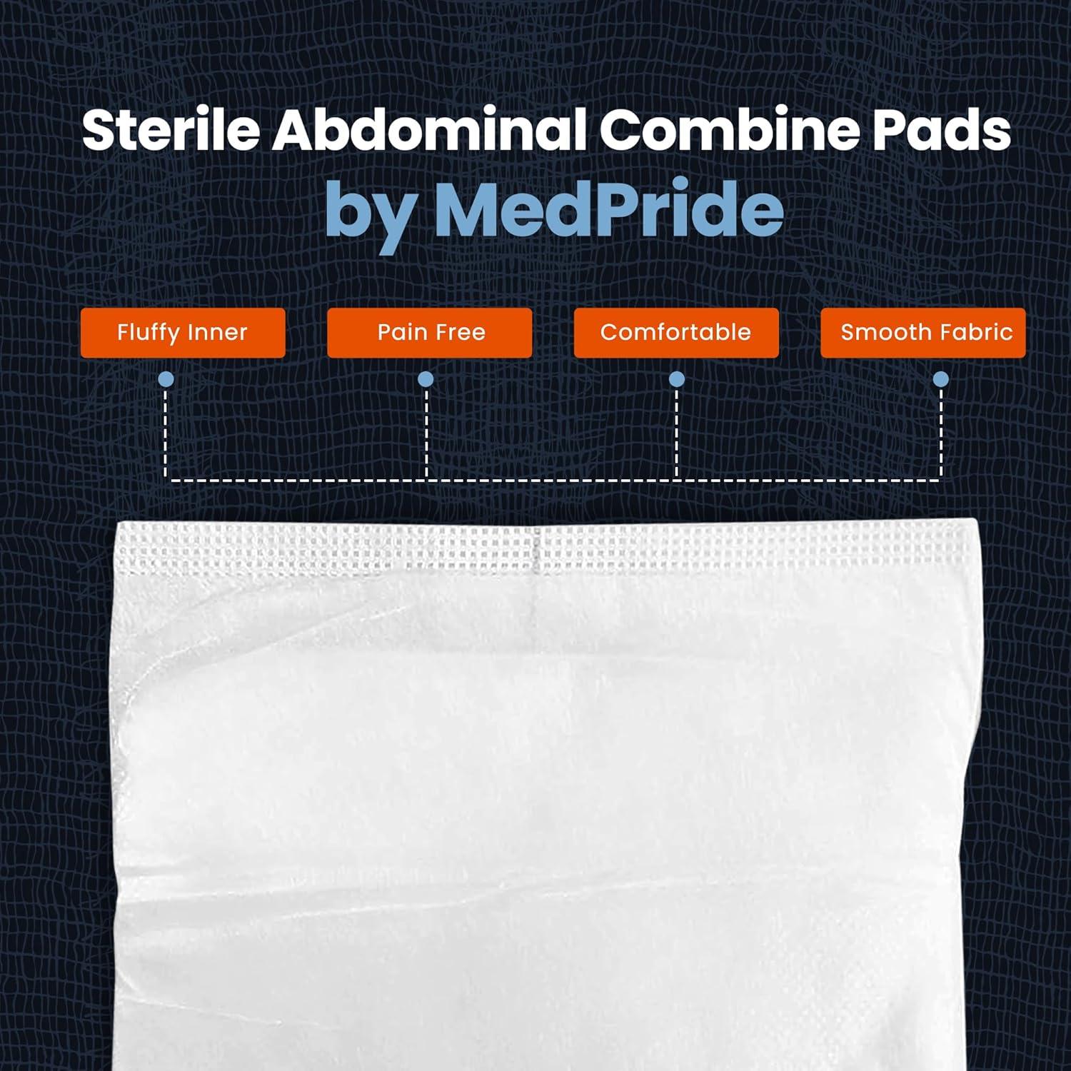 imageMED PRIDE Sterile Gauze Abd Pads 5 X 9 in Extra Thick ampamp Absorbent Nonstick Individually Wrapped Wound Dressings for Heavy Leakage 40 20 Count Pack of 140