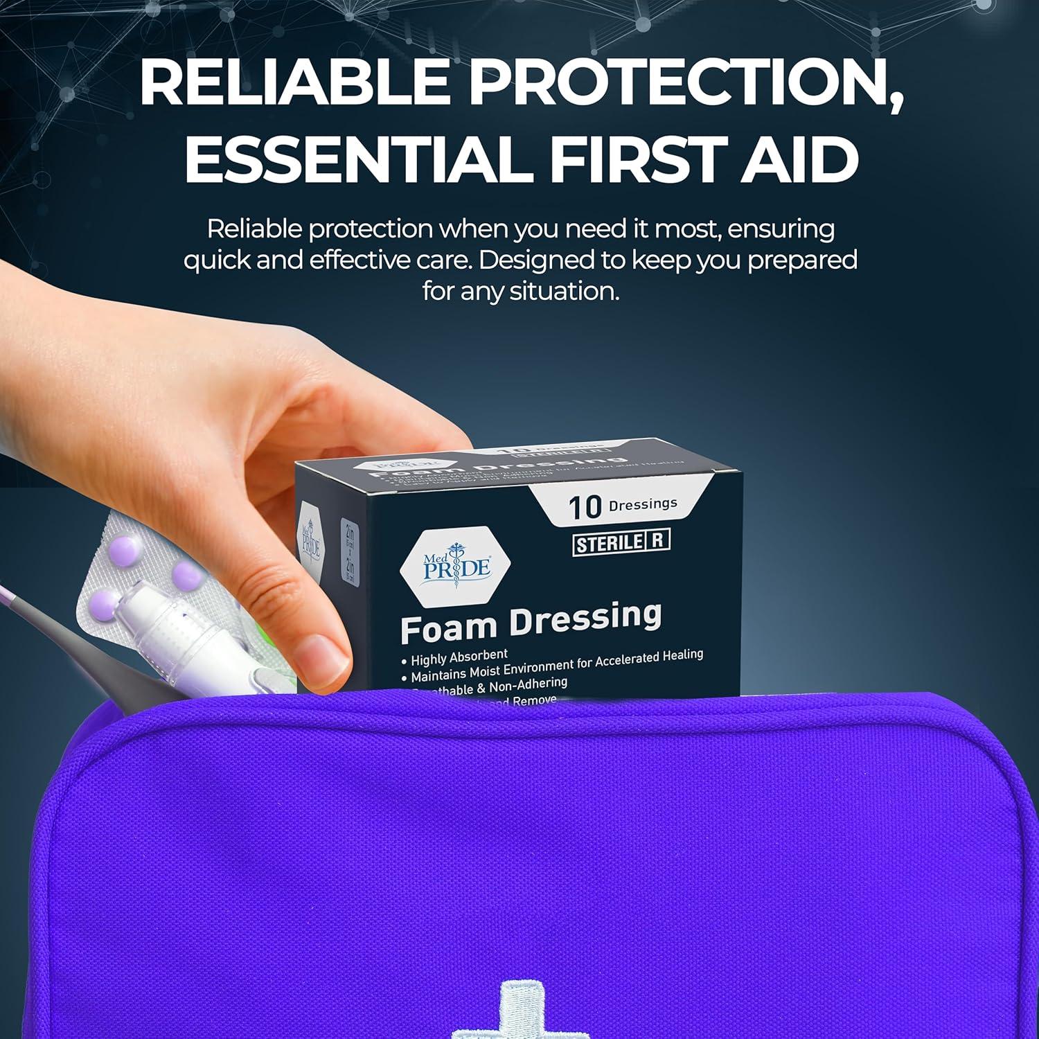 imageMED PRIDE Sterile NonAdhesive Foam Wound Dressings Highly Absorbent Soft Waterproof Flexible for Hard Areas 6X6 Inch Pack of 102x2 Inch Pack of 10