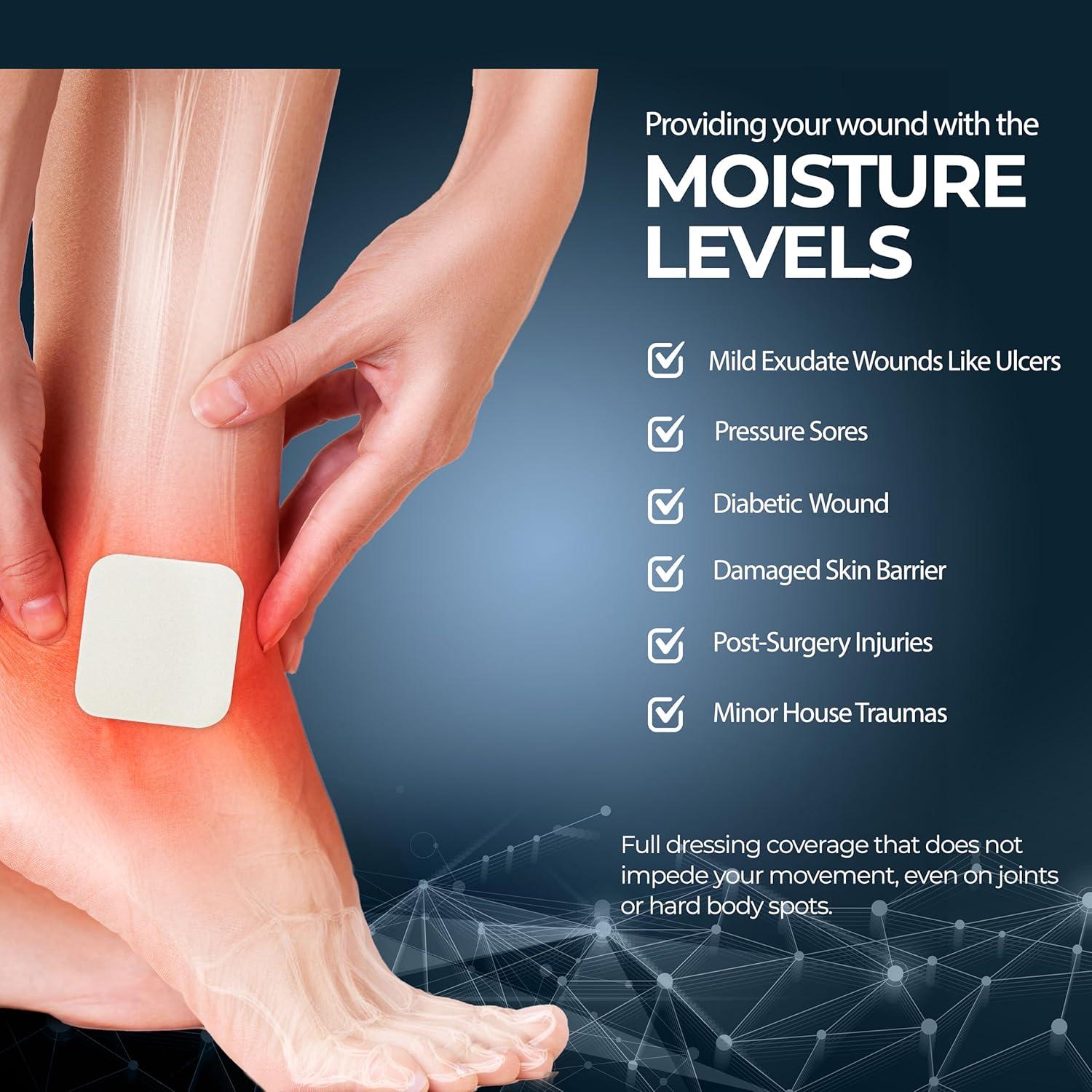 imageMED PRIDE Sterile NonAdhesive Foam Wound Dressings Highly Absorbent Soft Waterproof Flexible for Hard Areas 6X6 Inch Pack of 102x2 Inch Pack of 10