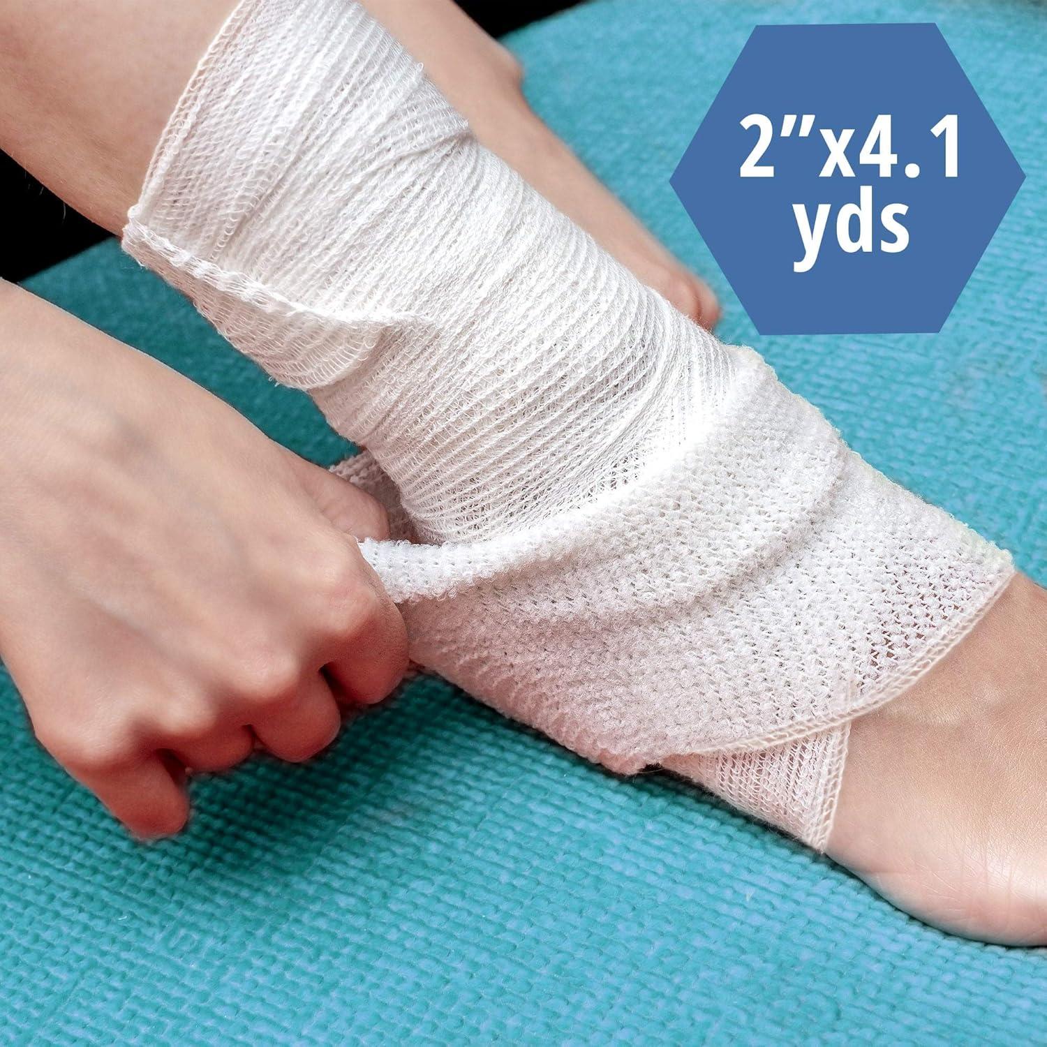 imageMED PRIDE Sterile Stretch Gauze Roll LatexFree NonAdherent Roller Bandage for Wound Care Soft and Elastic 6x1476 Inch Pack of 62x1476 Inch Pack of 12