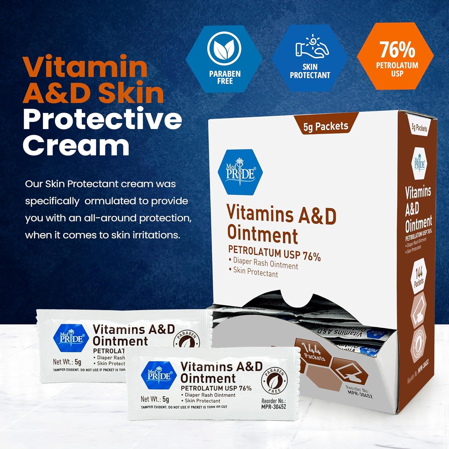 imageMED PRIDE Vitamin AampampD Ointment for Adults and Babies Skin Protectant Soothes Diaper Rash and Dry Skin 1 4 Ounce Pack of 1017 Ounce Pack of 144