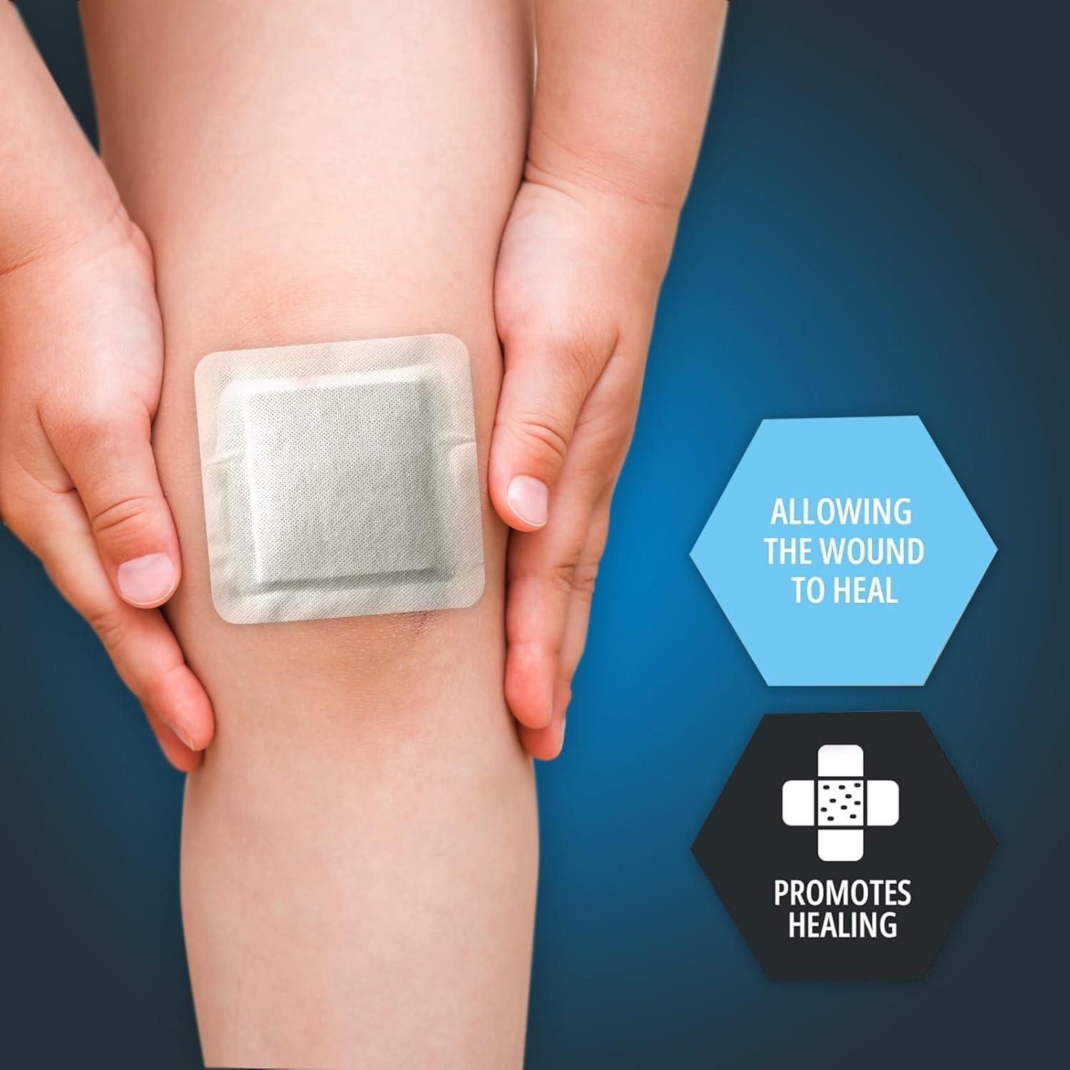 imageMED PRIDE Waterproof Silicone 6 X 6 Foam Wound Dressing 10Count Sterile Adhesive Border  Home or Emergency Healing Support  Partial or Shallow Drainage Coverage4x4 Inch Pack of 10