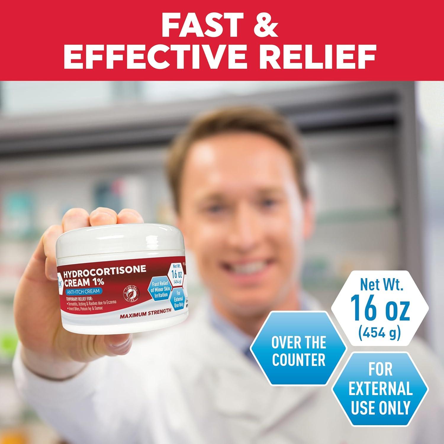 imageMED Pride 1 Hydrocortisone Cream Bulk 16 Oz Maximum Strength Itch Relief for Eczema Dermatitis Rashes Mosquito Bites